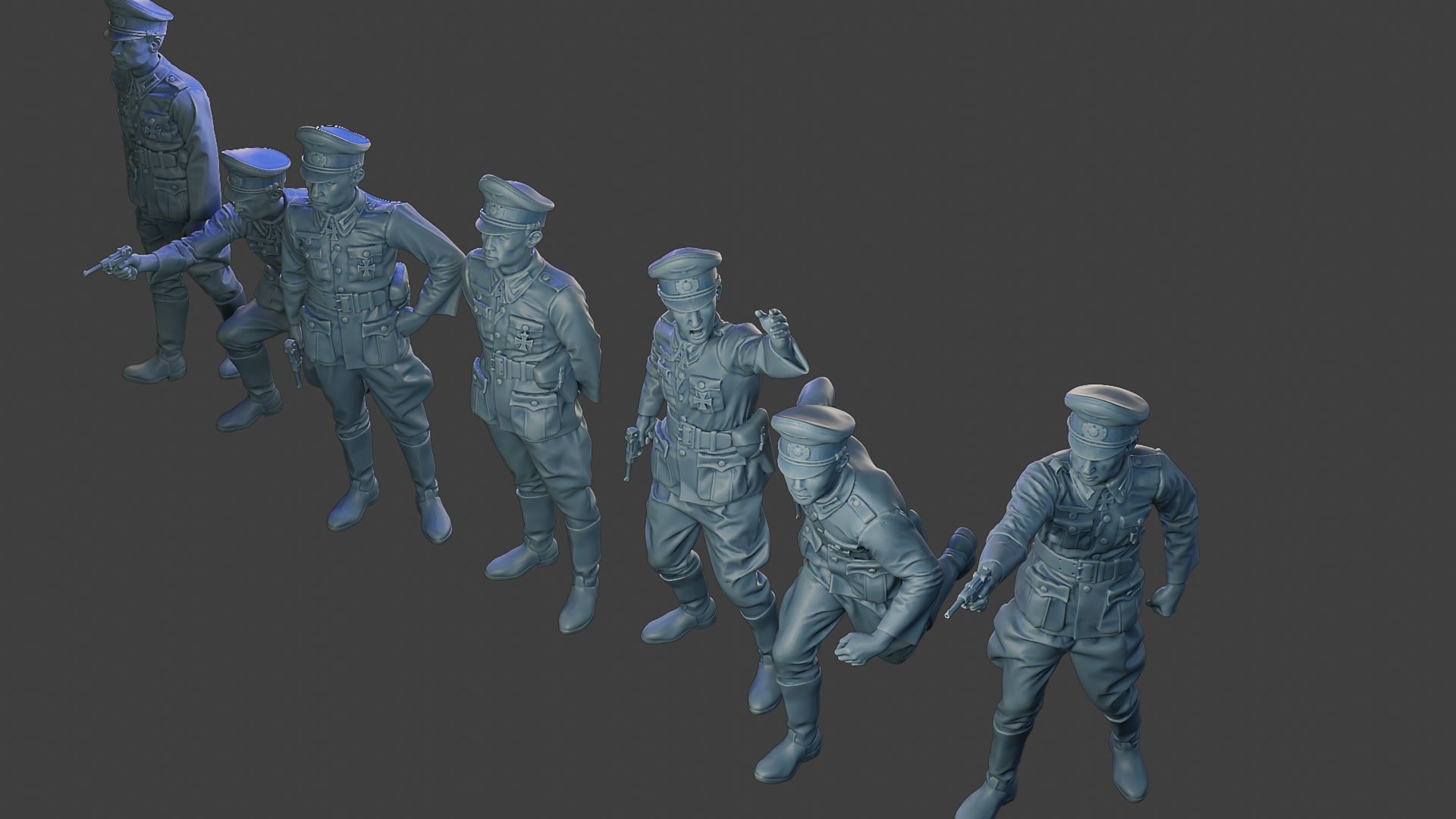 German officers ww2 G5 Pack1 3D Model Collection_18