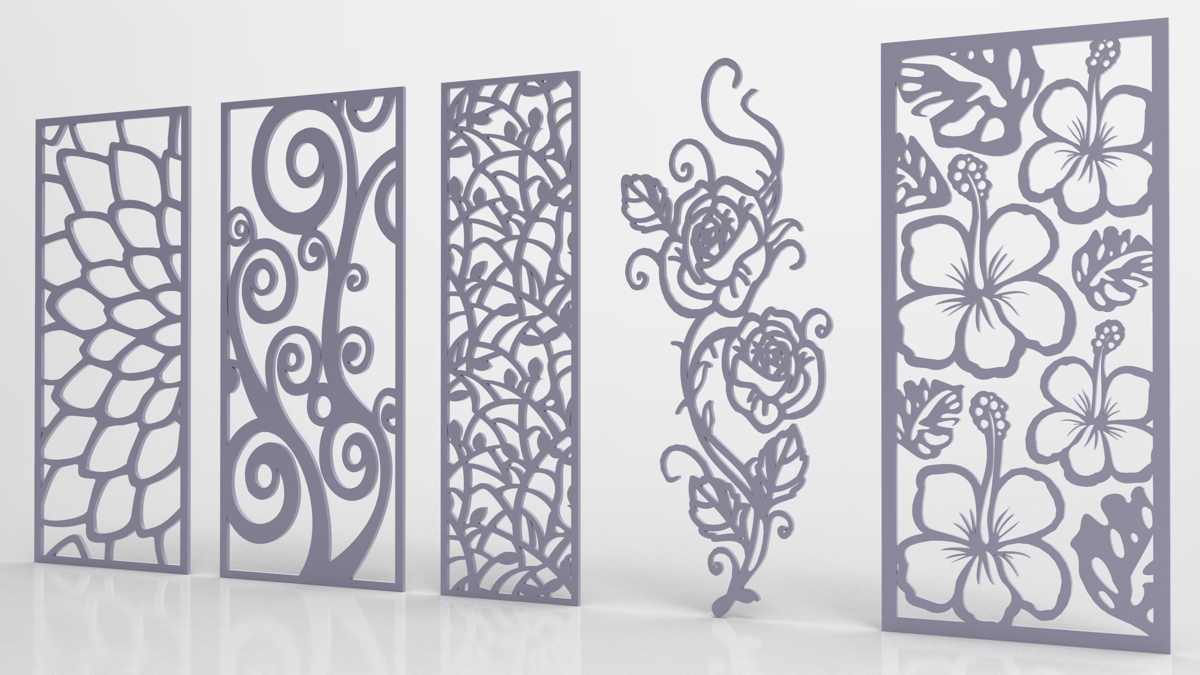 30 3D Decorative wall panels - screen SET 021 3D model_4