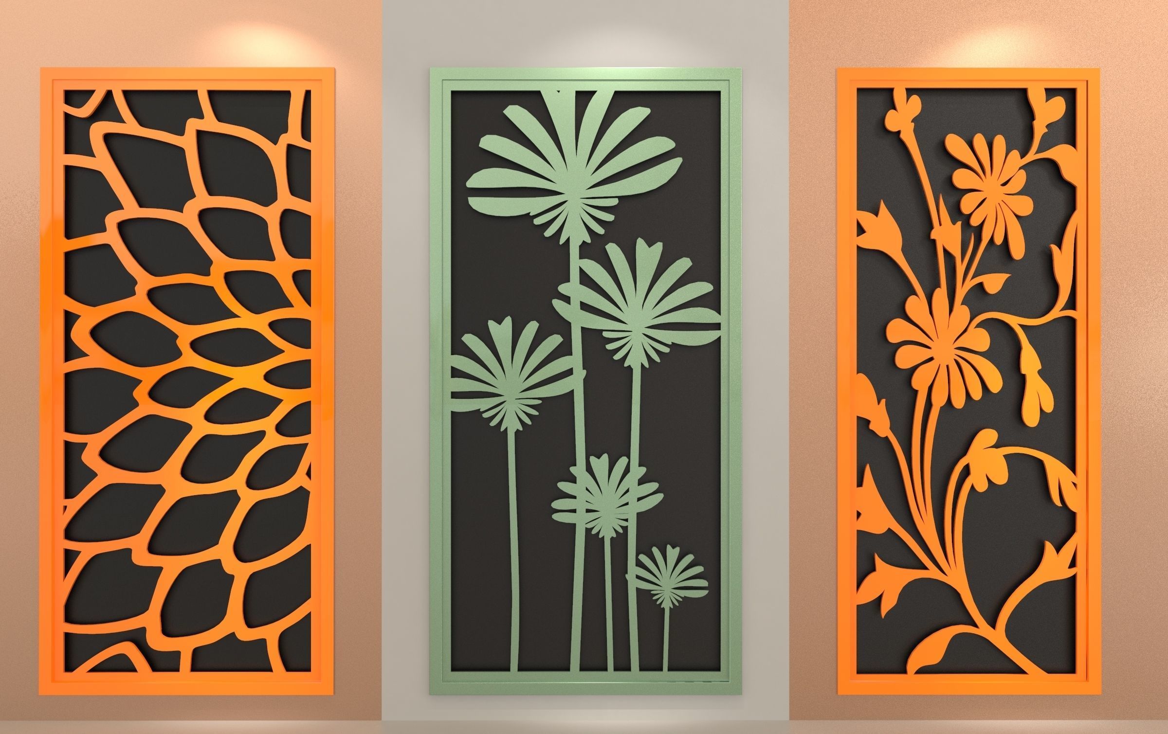 30 3D Decorative wall panels - screen SET 021 3D model_1
