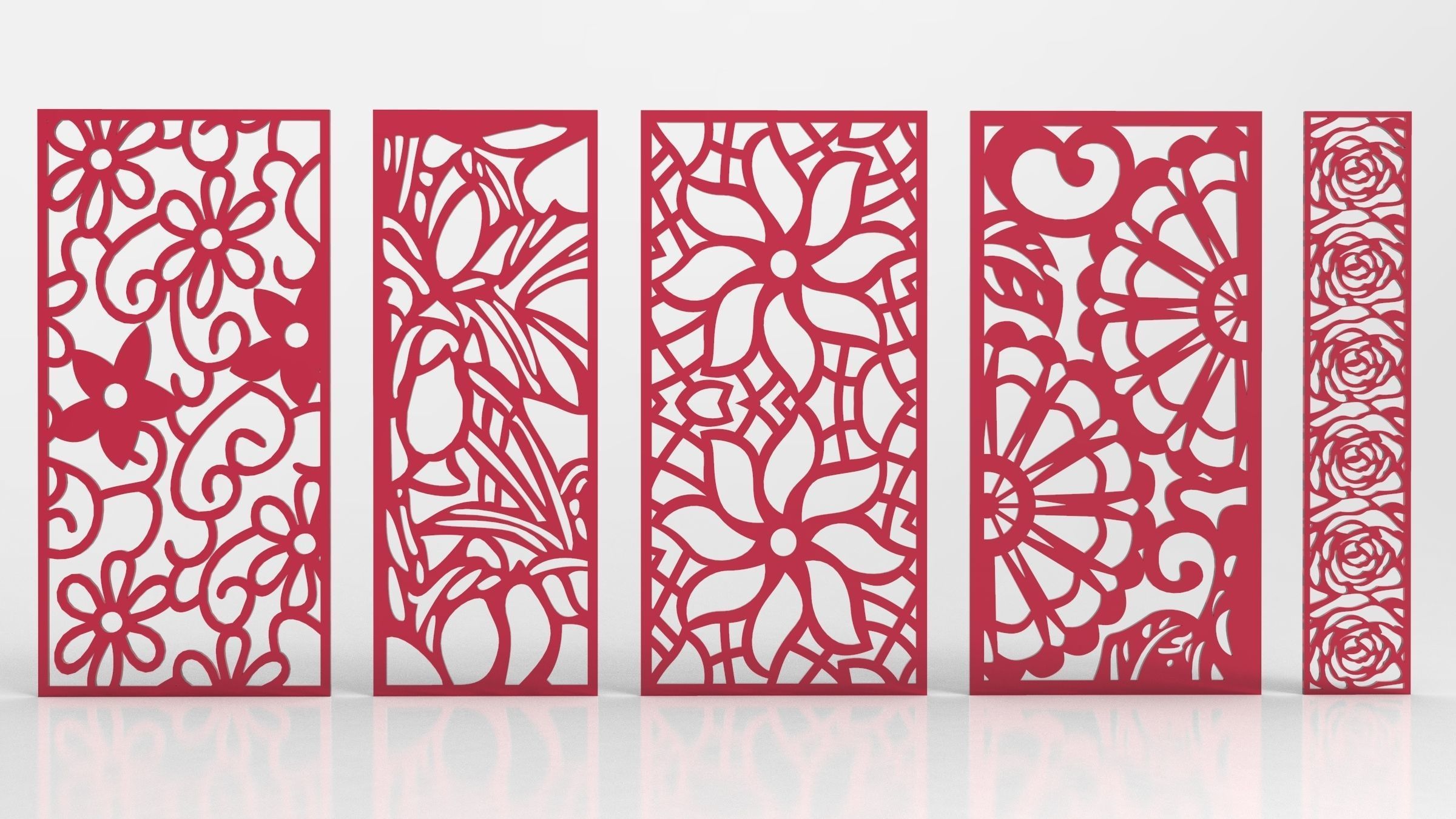 30 3D Decorative wall panels - screen SET 022 3D model_4