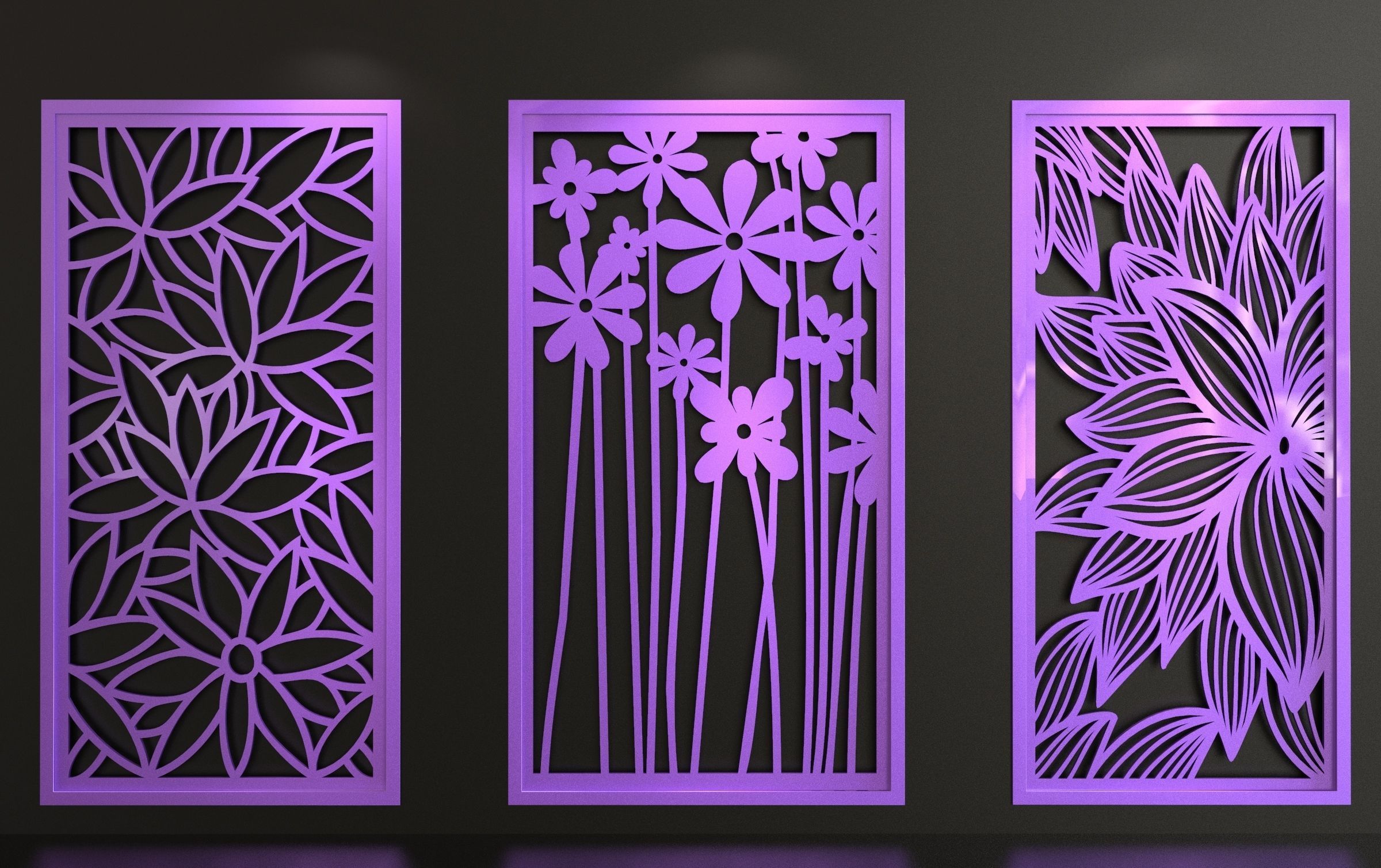 30 3D Decorative wall panels - screen SET 022 3D model_1