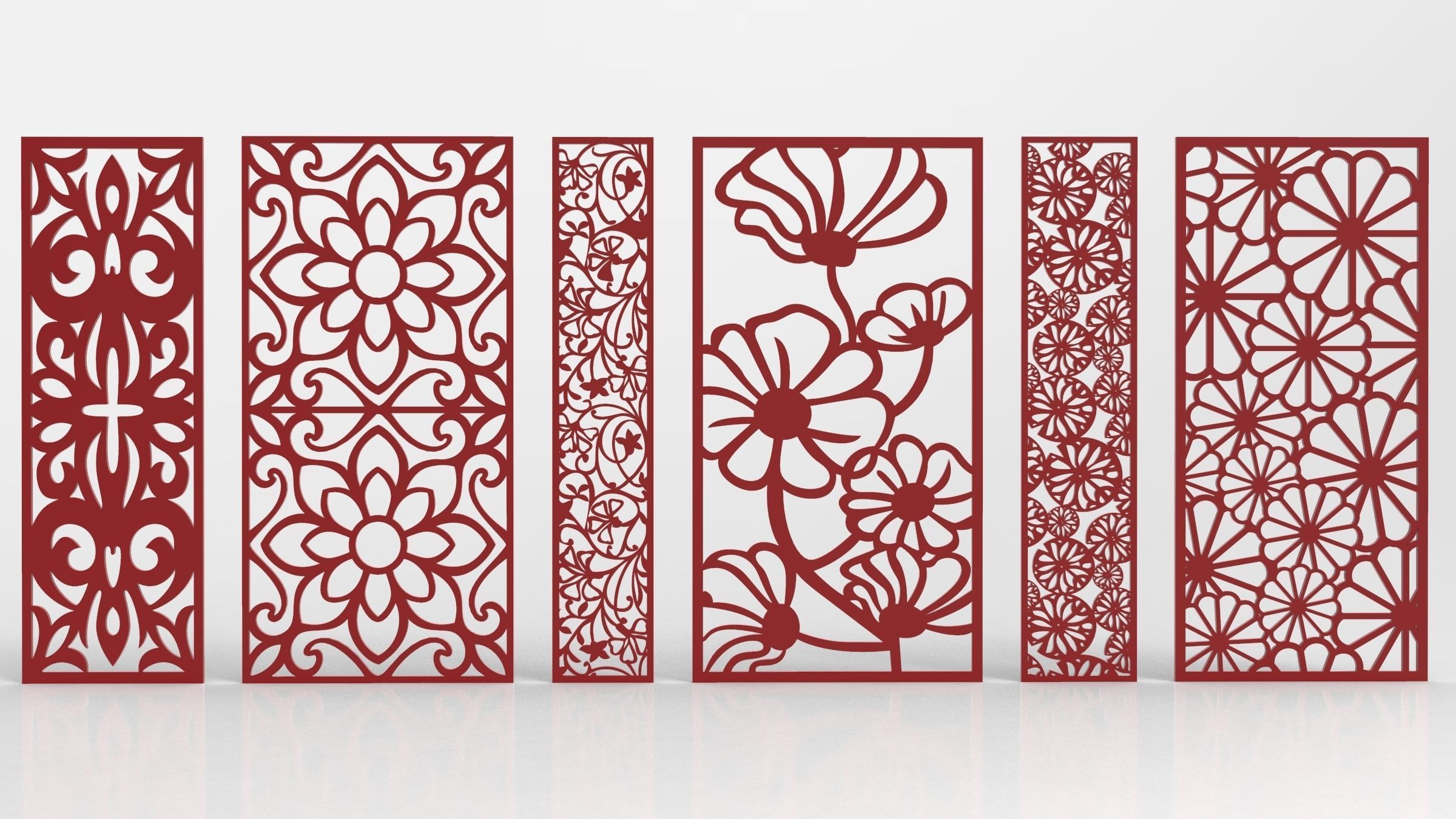 30 3D Decorative wall panels - screen SET 022 3D model_6