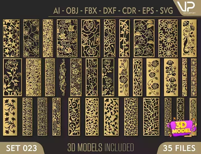 35 3D Decorative wall panels - screen SET 023