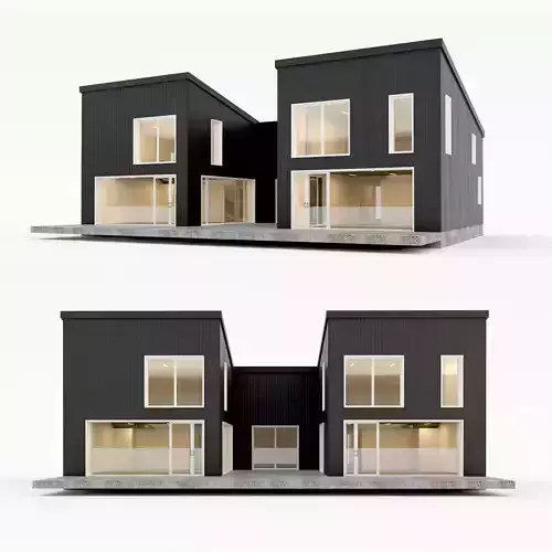 Villa house 6 Low-poly 3D model