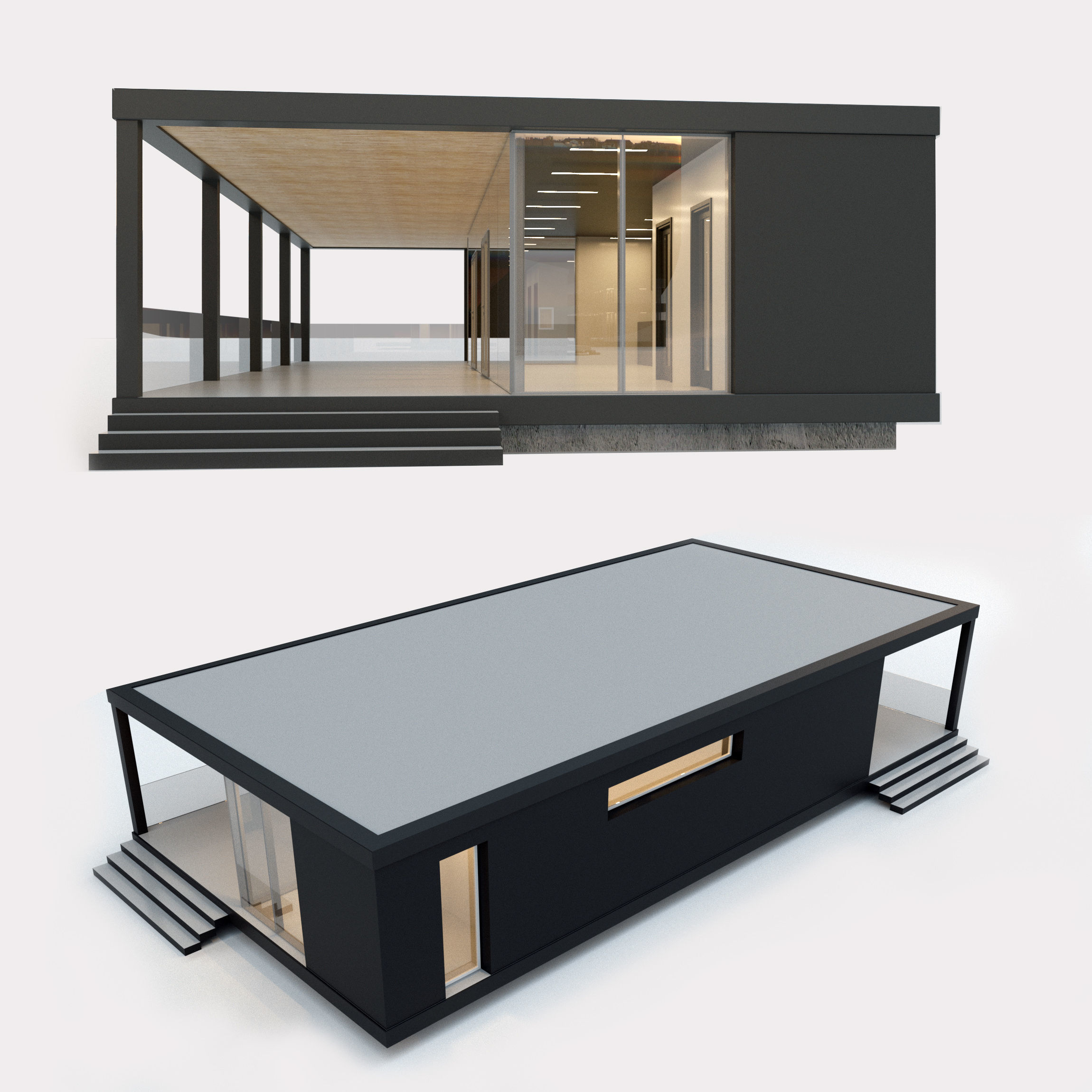 Villa house 12 Low-poly 3D model_1