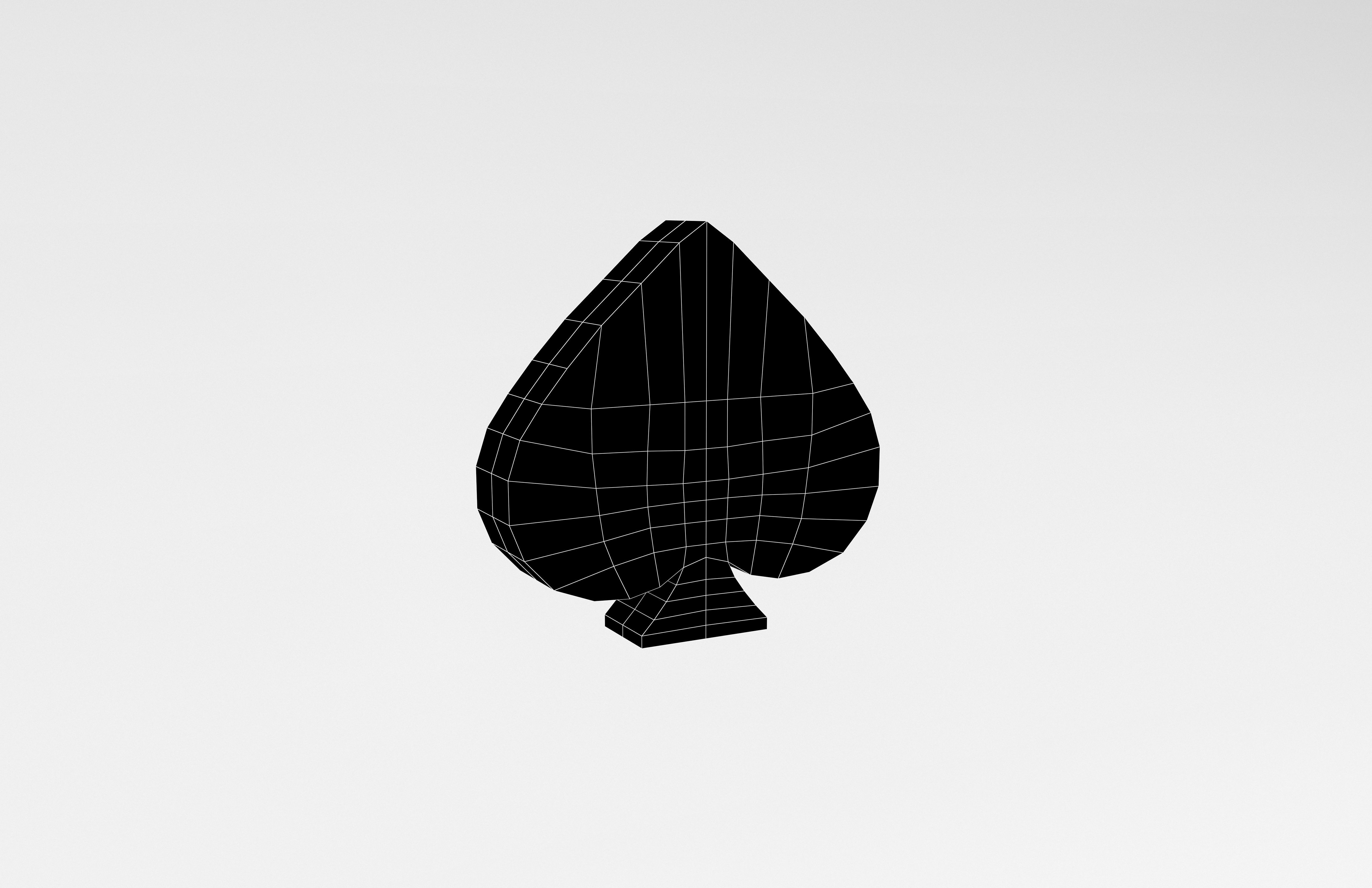 Poker Card Spade v1 001 Low-poly 3D model_7