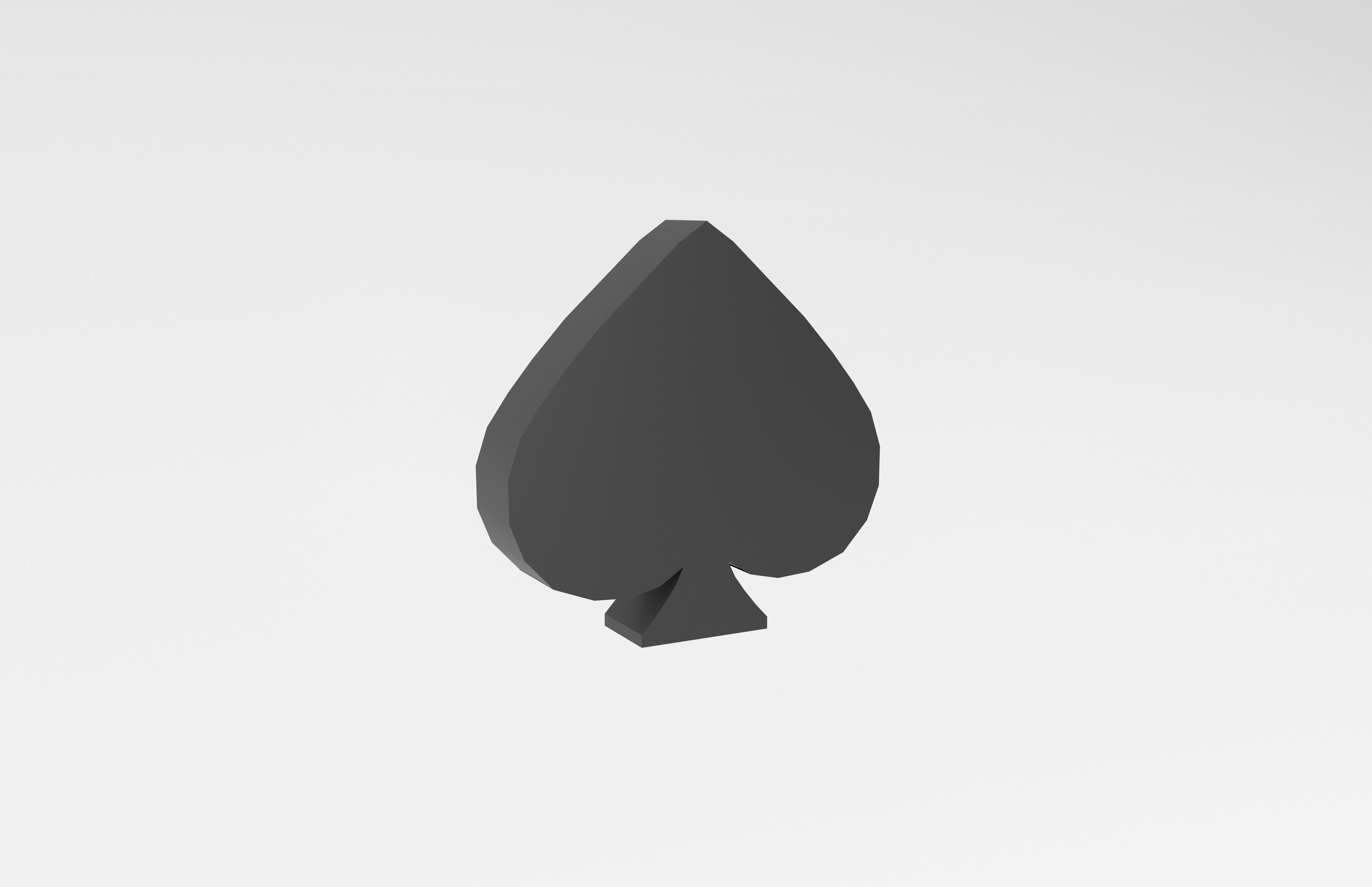 Poker Card Spade v1 001 Low-poly 3D model_3