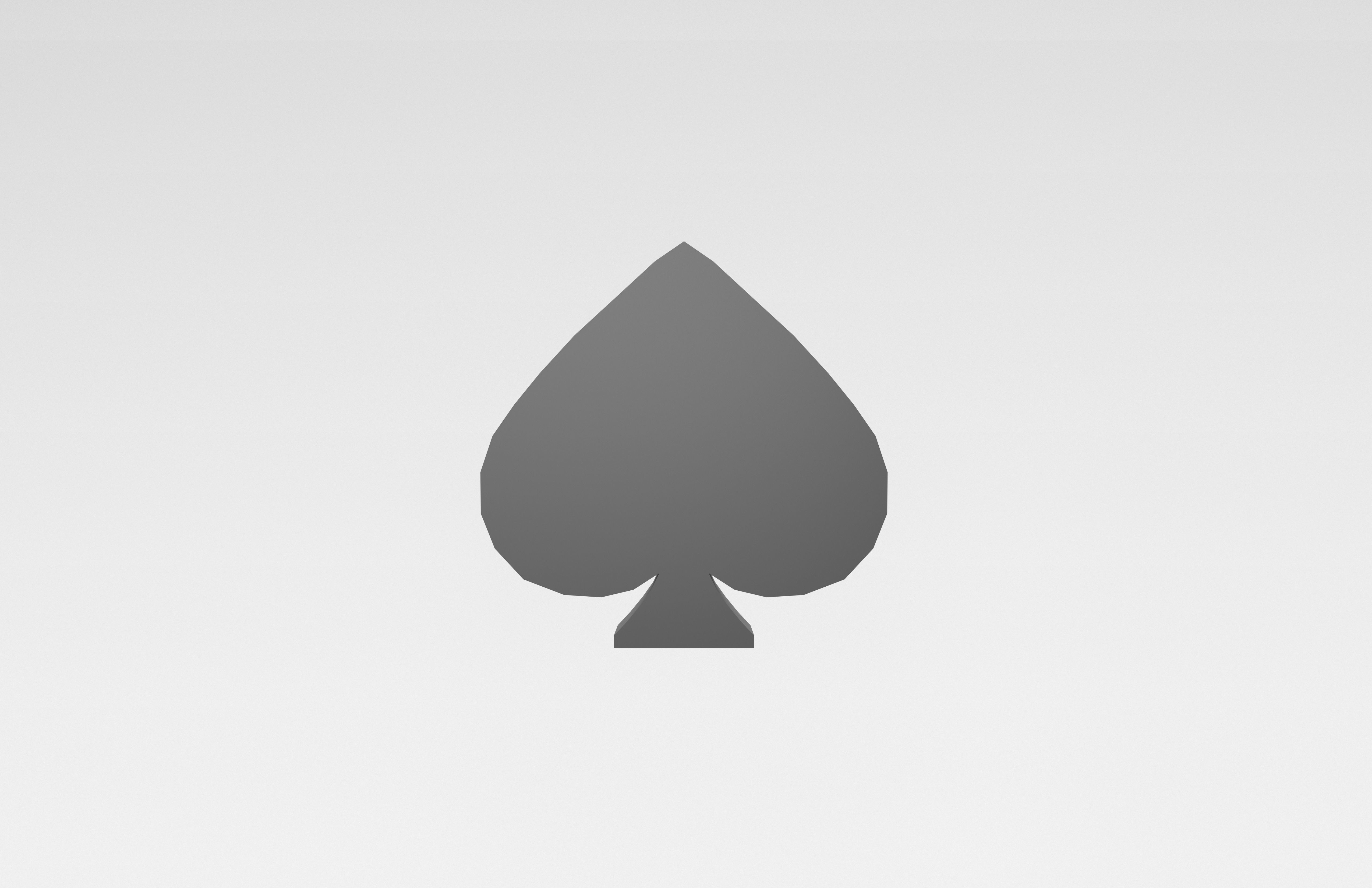 Poker Card Spade v1 001 Low-poly 3D model_1
