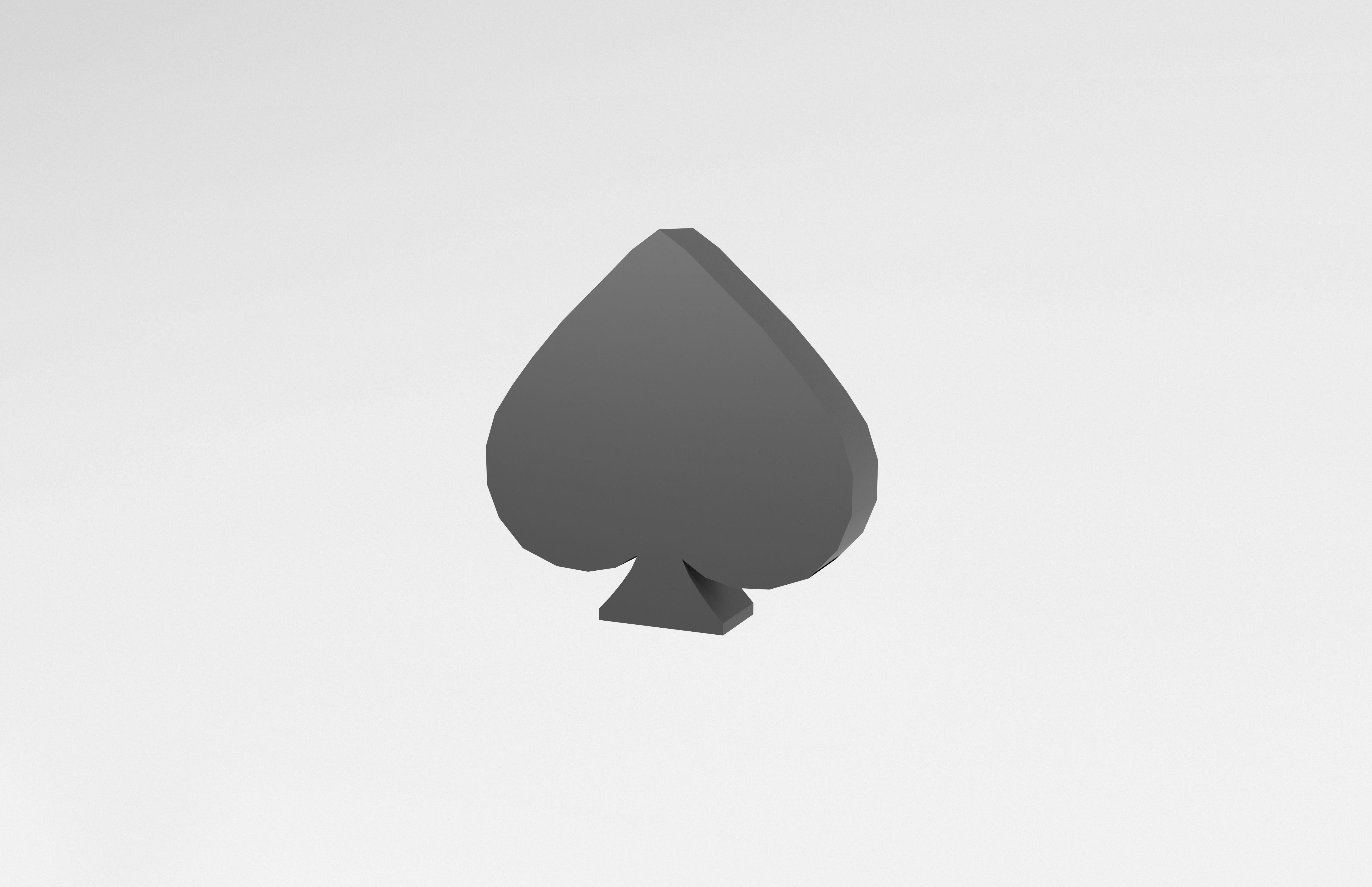 Poker Card Spade v1 001 Low-poly 3D model_2