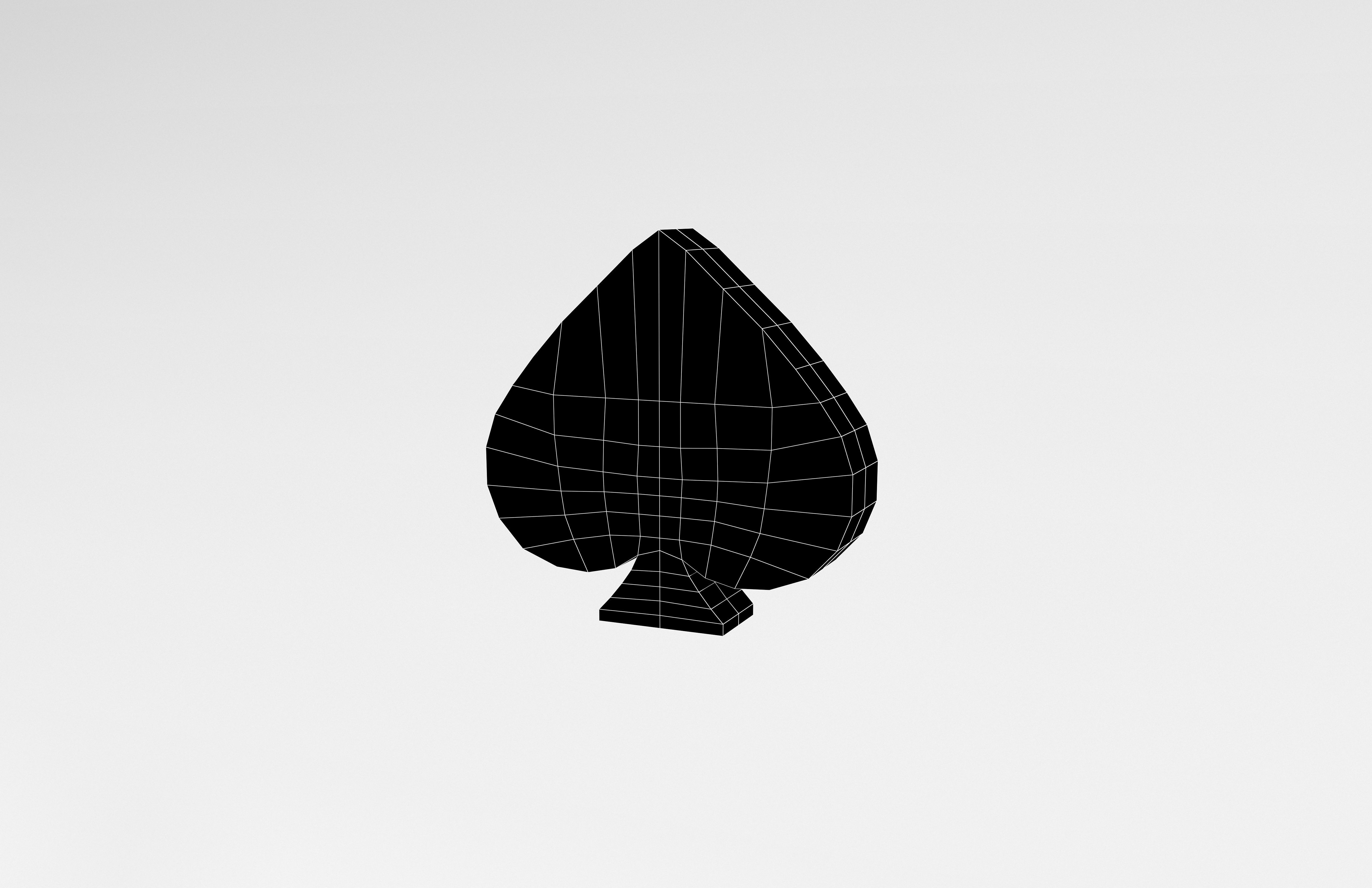 Poker Card Spade v1 001 Low-poly 3D model_6