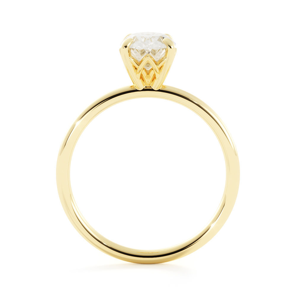 Solitaire Oval ring r0004 3D print model_5