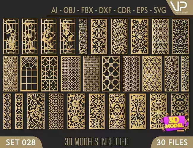 30 3D Decorative wall panels - screen SET 028