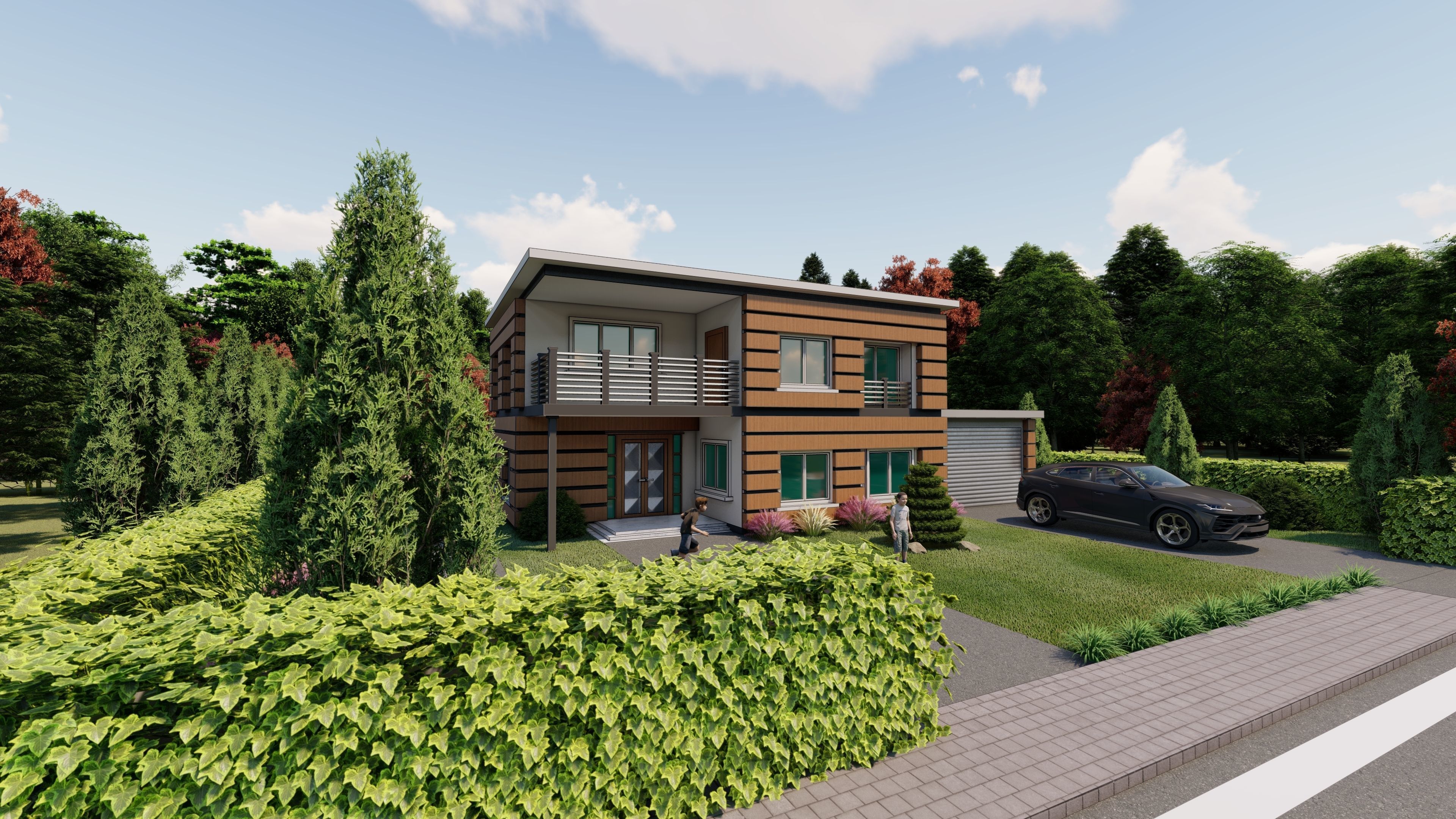 3D Villa Family House 3D model_5