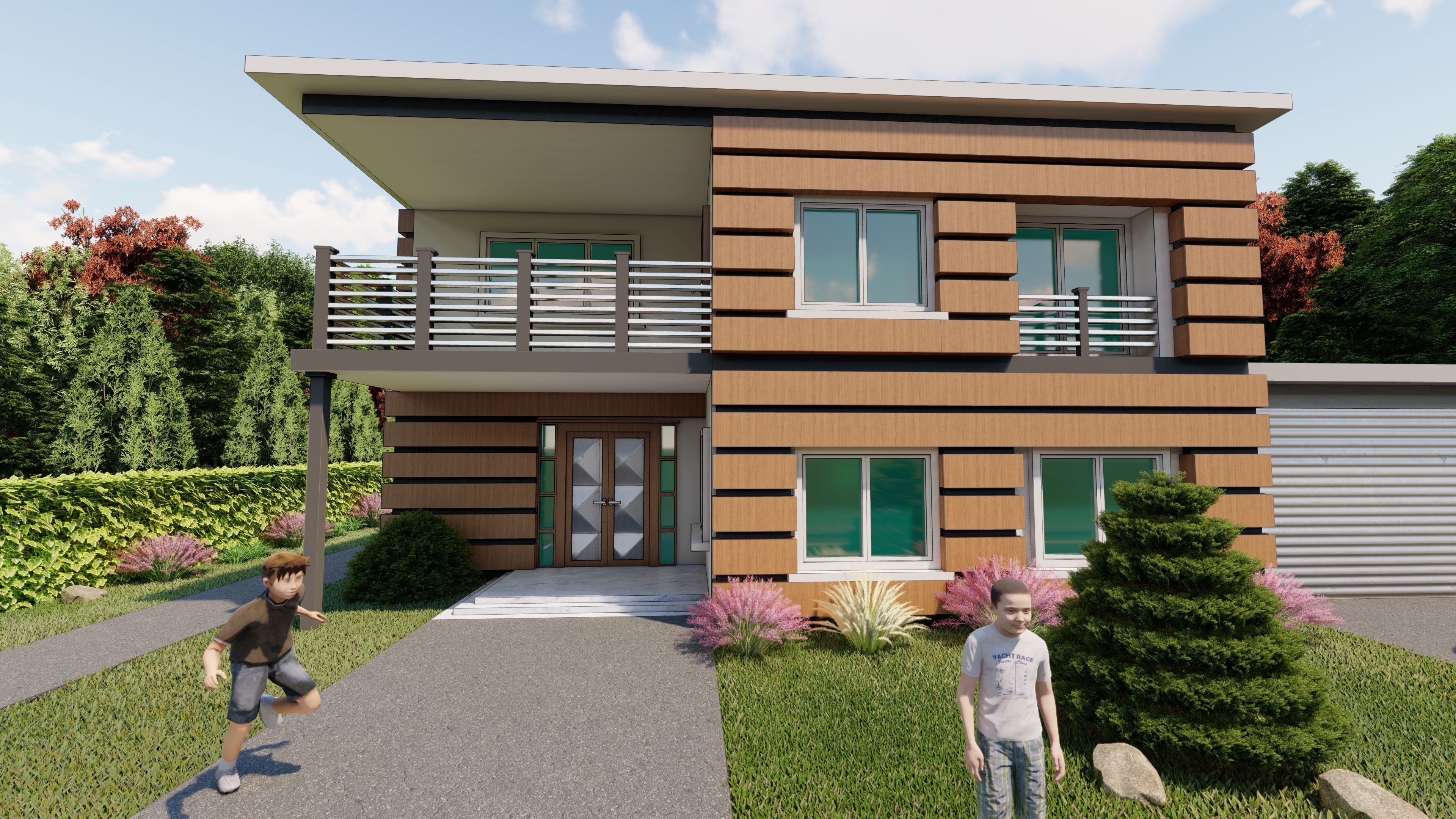 3D Villa Family House 3D model_7