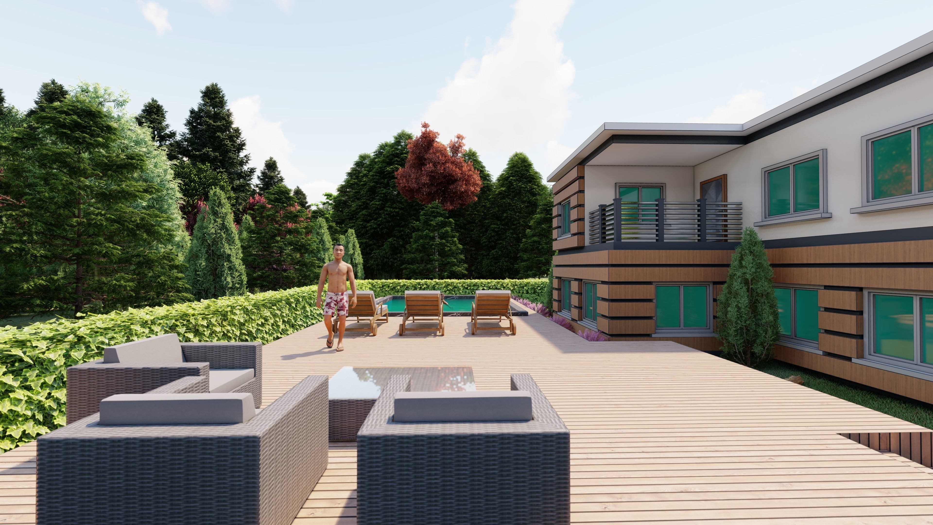 3D Villa Family House 3D model_6