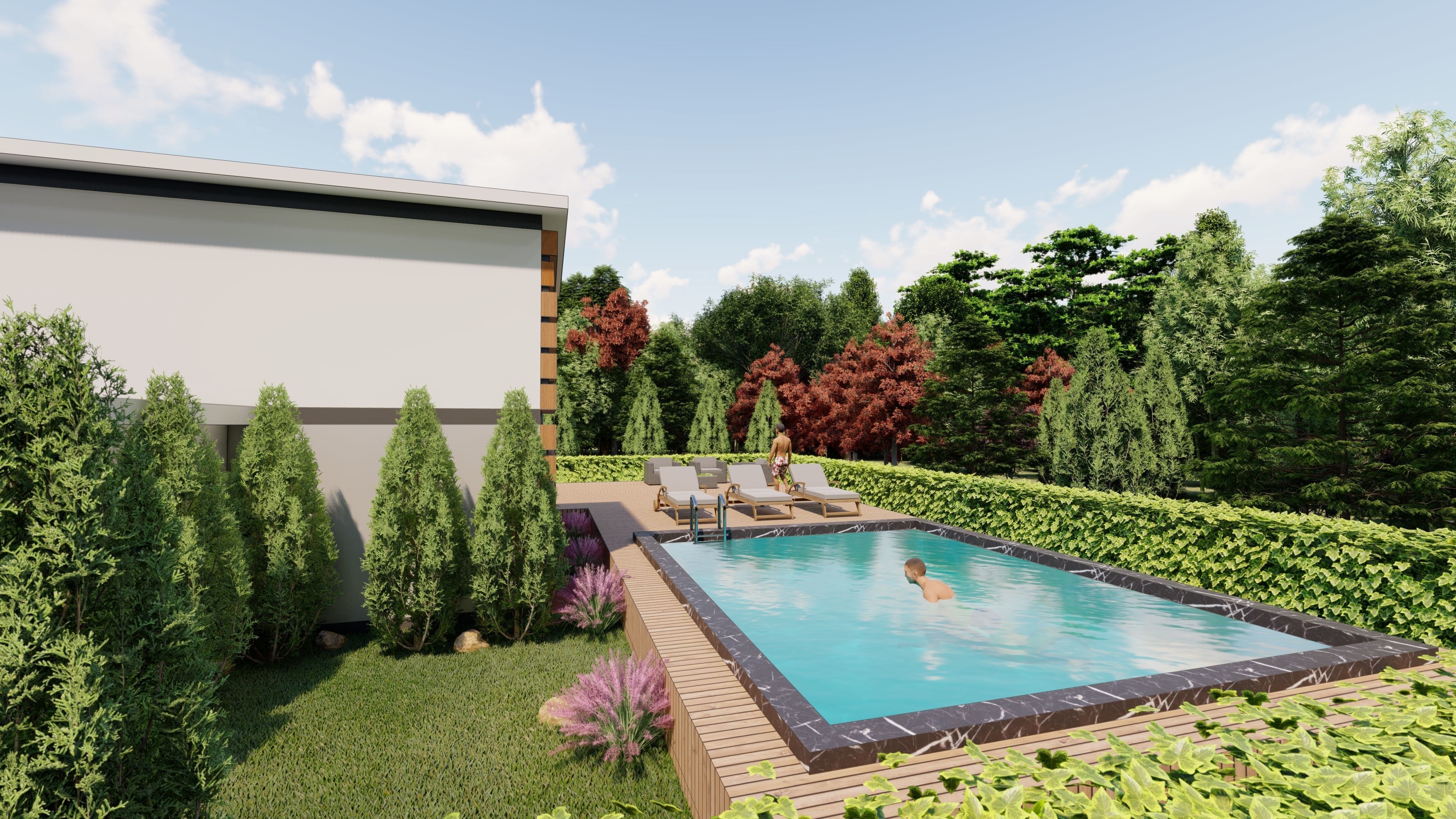 3D Villa Family House 3D model_13