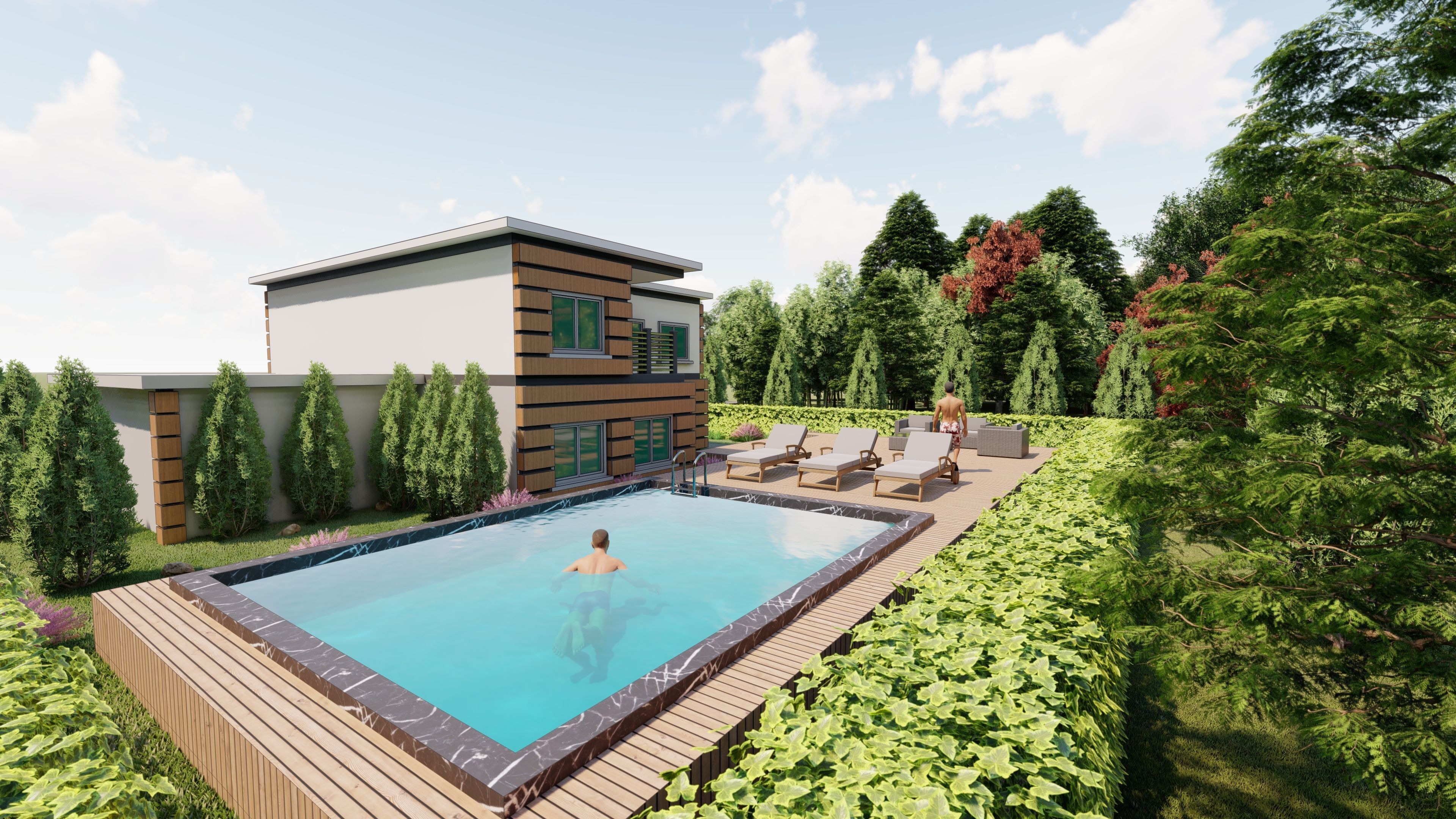 3D Villa Family House 3D model_12