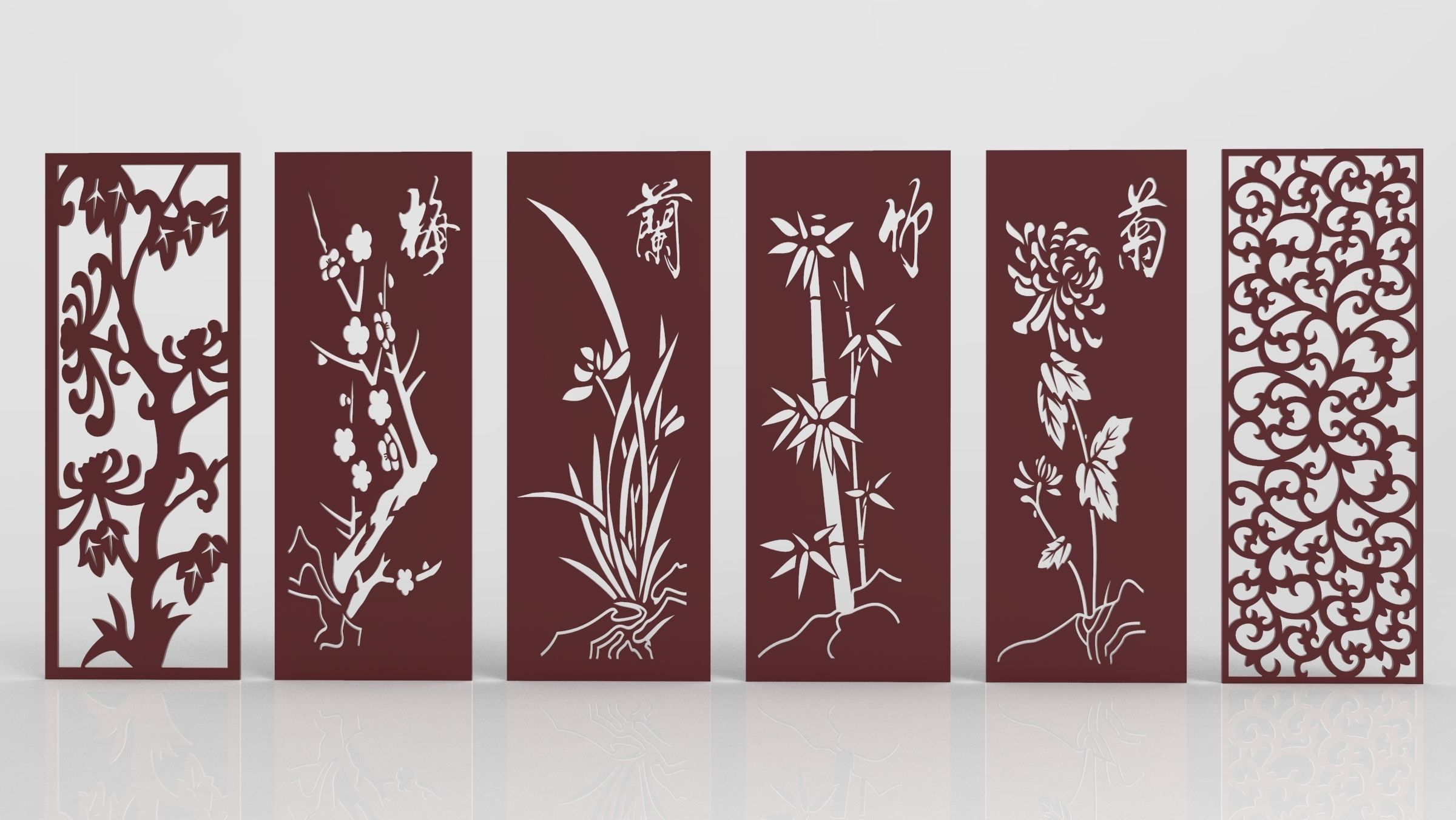 34 3D Decorative wall panels - screen SET 030 3D model_3