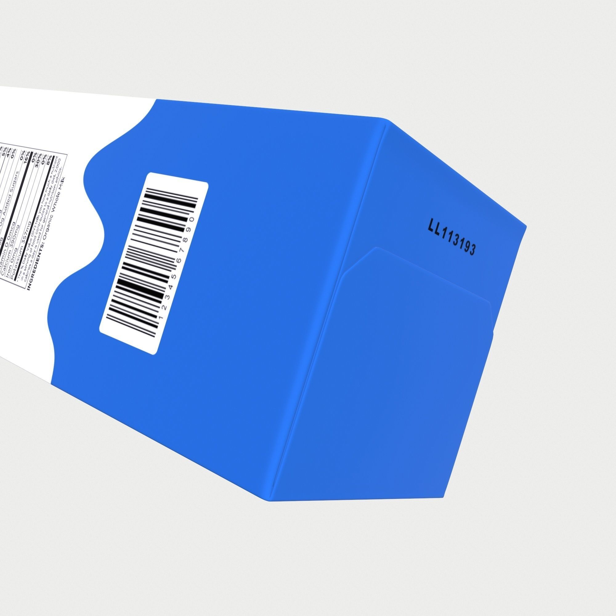 Milk Carton - 1 Liter Low-poly 3D model_8