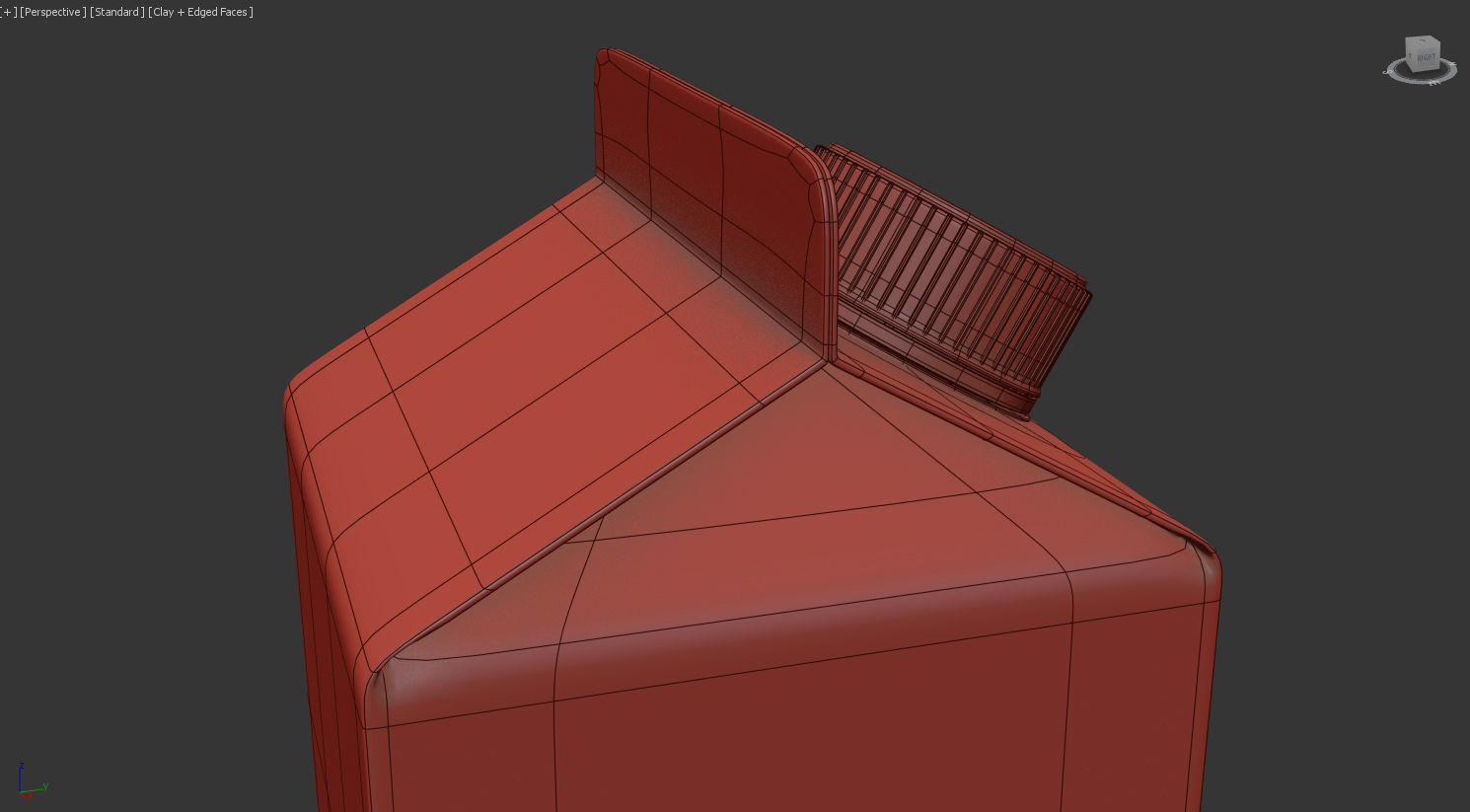 Milk Carton - 1 Liter Low-poly 3D model_12