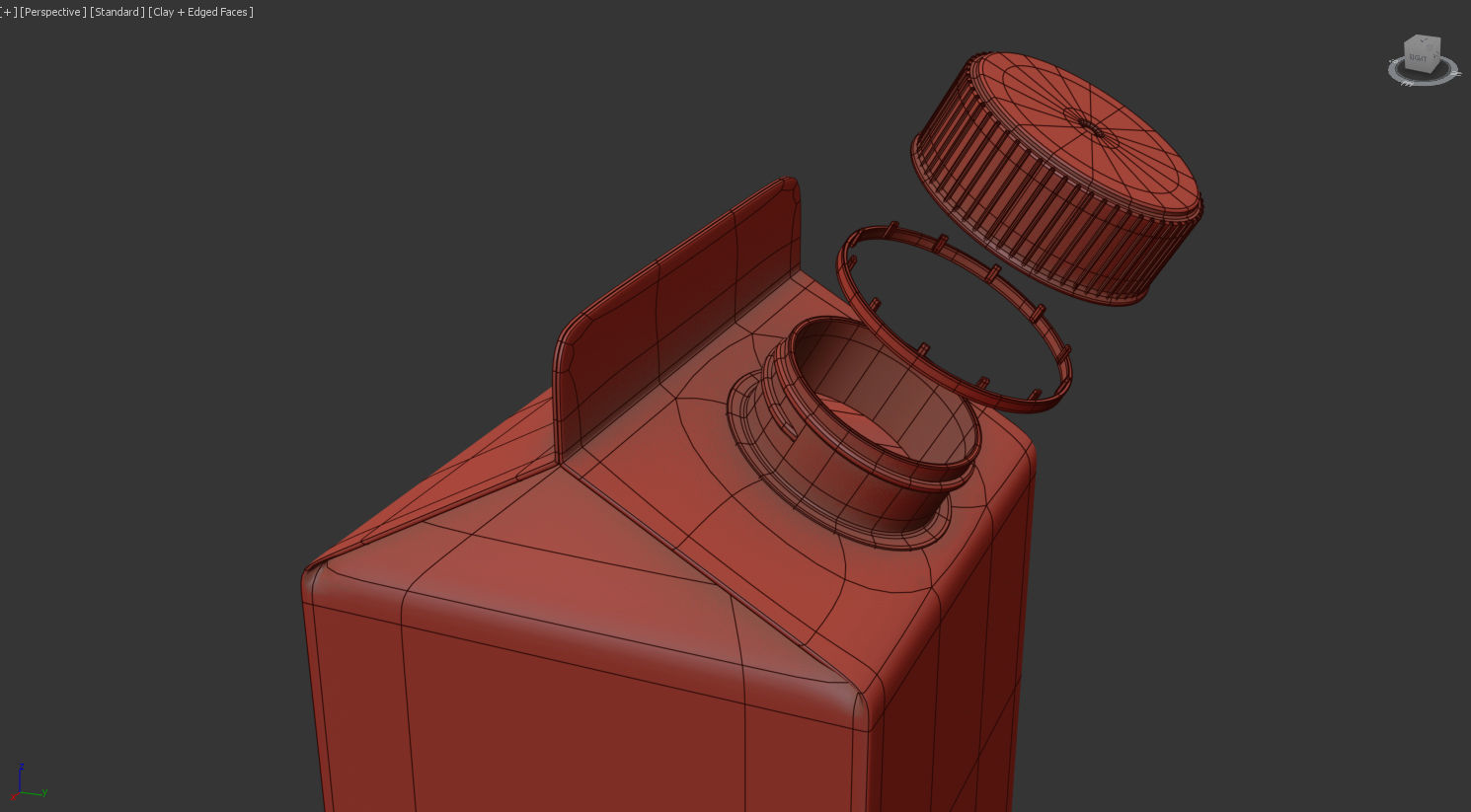 Milk Carton - 1 Liter Low-poly 3D model_14
