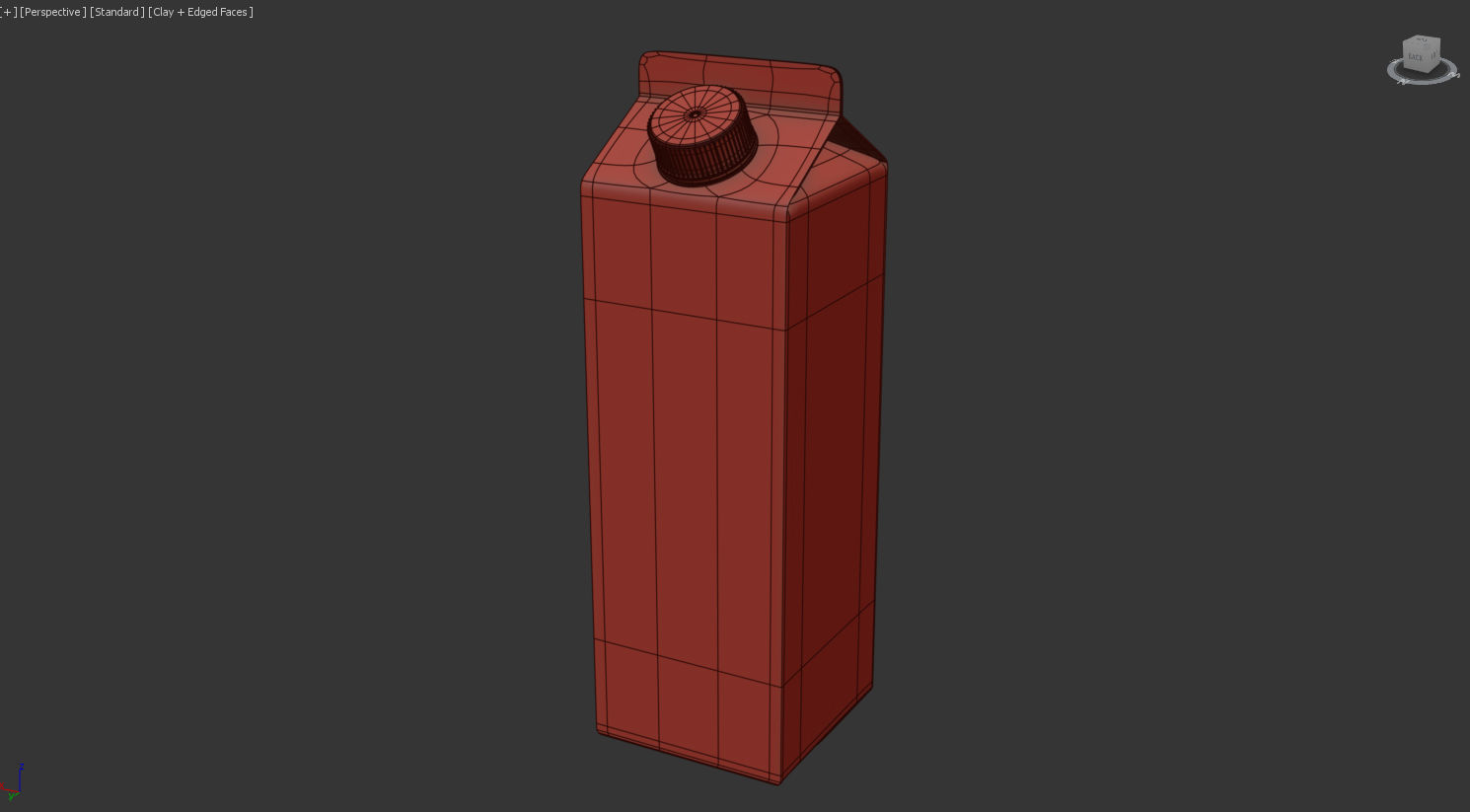 Milk Carton - 1 Liter Low-poly 3D model_2