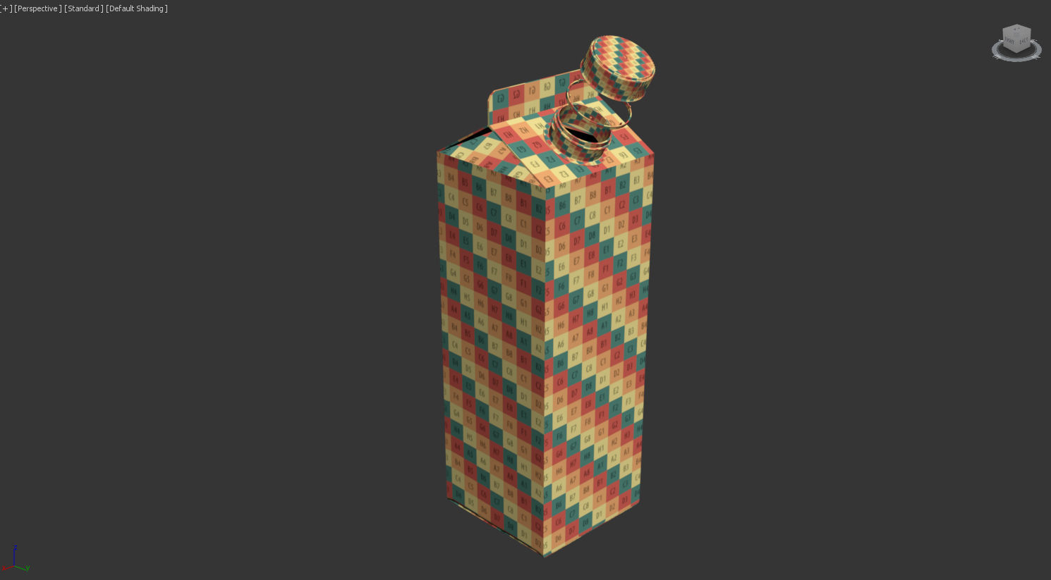 Milk Carton - 1 Liter Low-poly 3D model_20