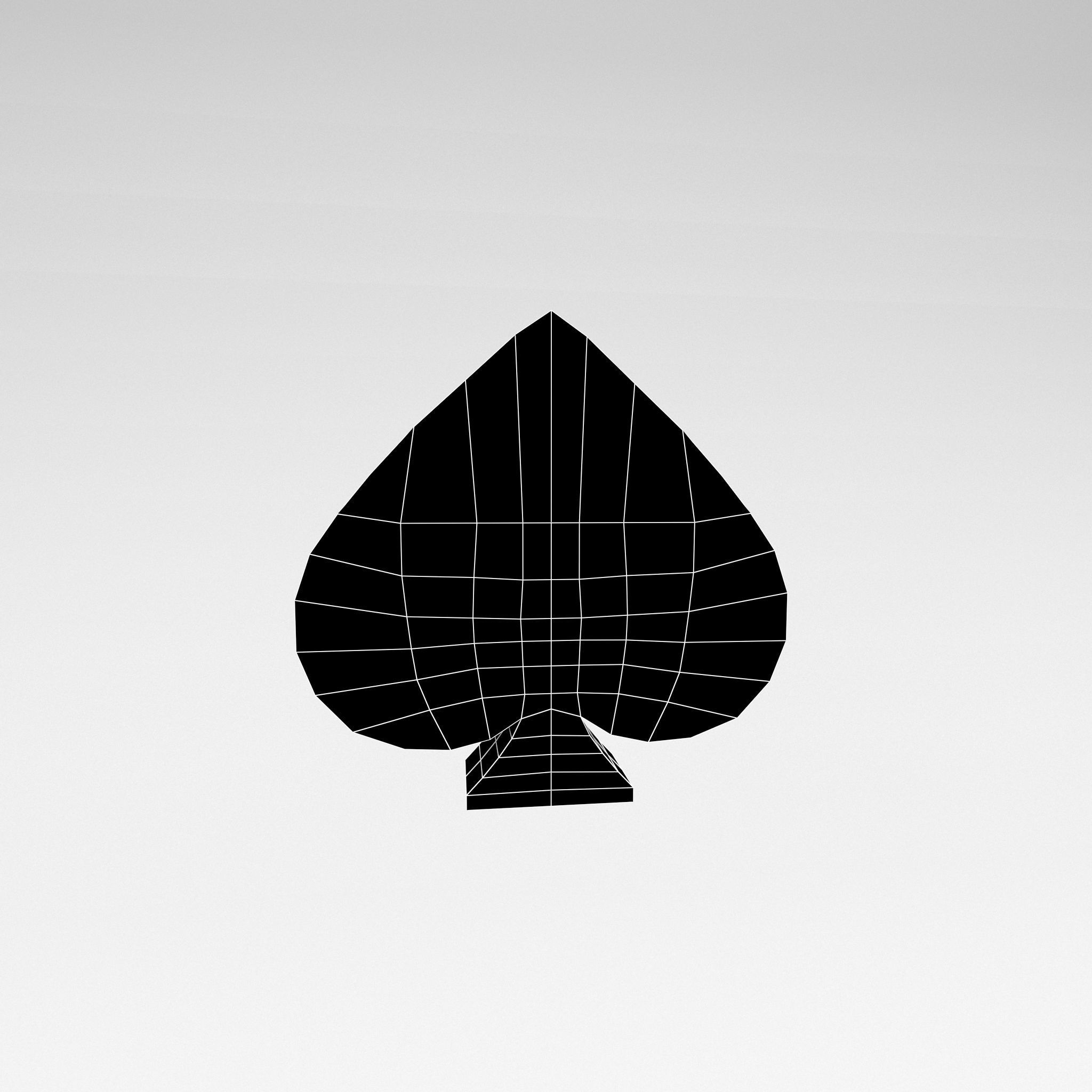 Poker Card Spade v1 004 Low-poly 3D model_4