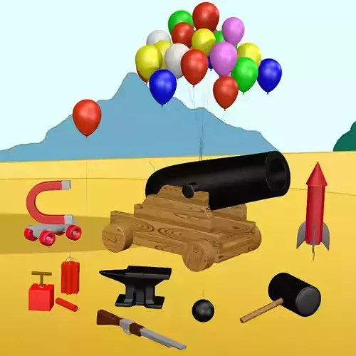 Classic Cartoon Props 3D model