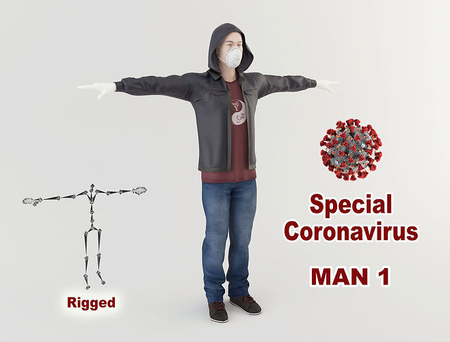 Man 1 Coronavirus 3D model