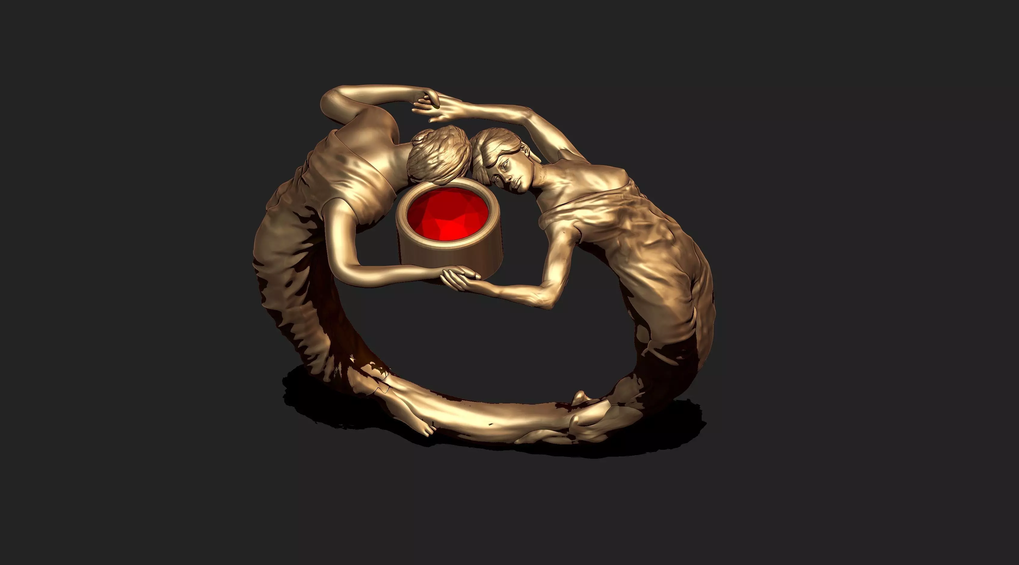 Female Princess Ring 3D print model