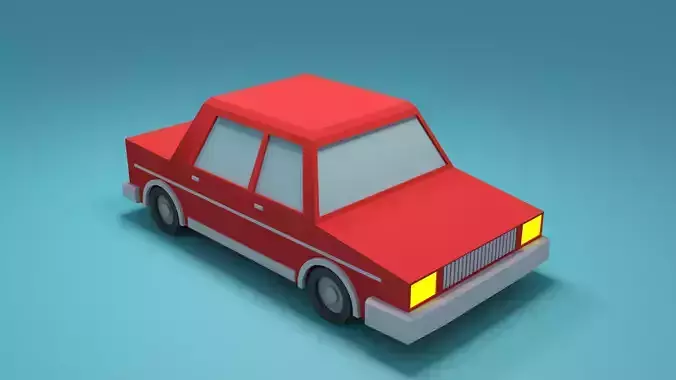 Low-poly car 3d model - Cartoon car