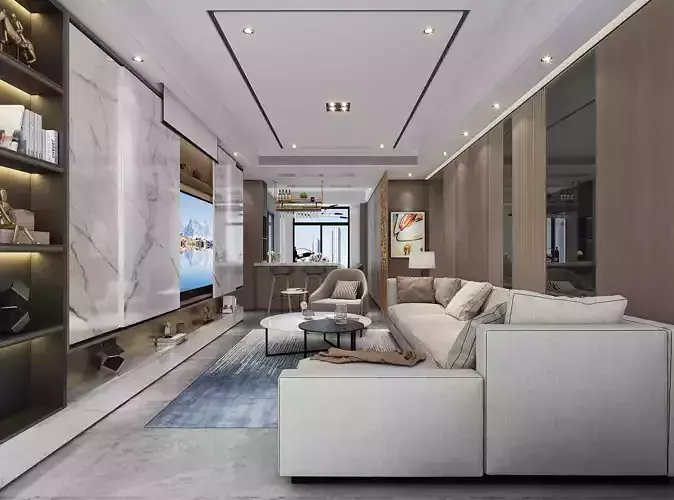 Dining room   light luxury style push-pull TV background wall