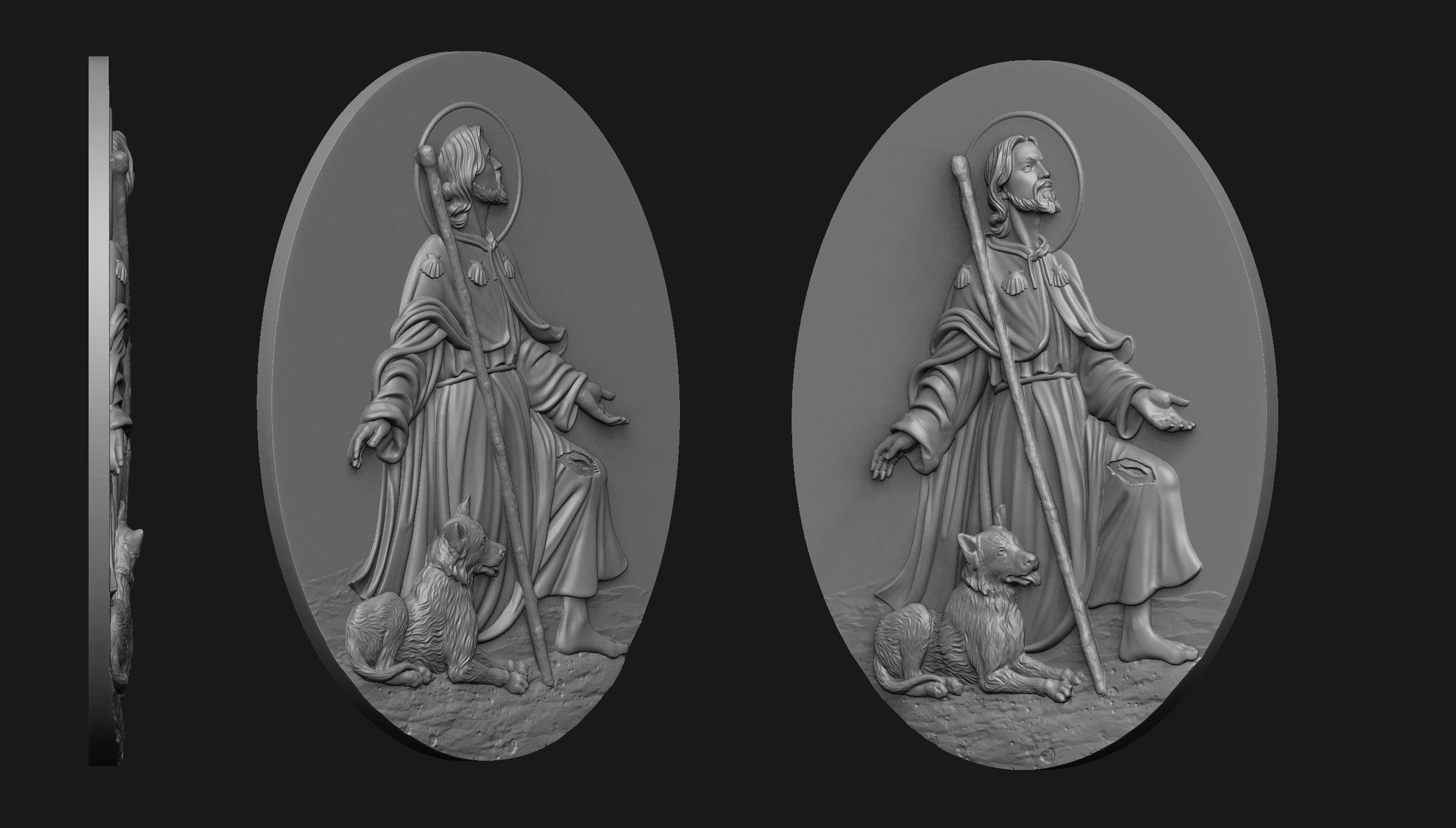 Saint Roch Patron Against Plague 3D print model_2