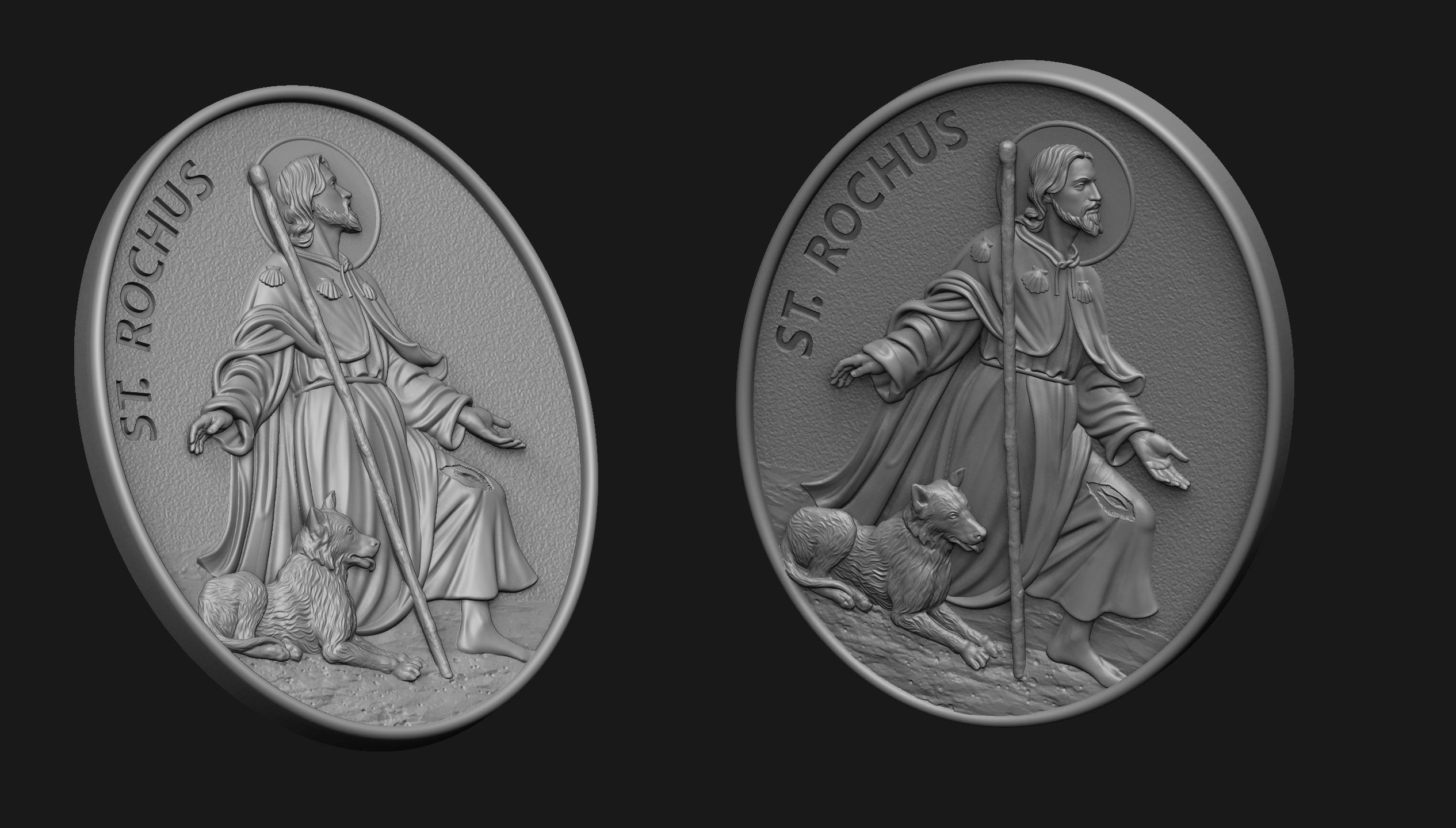 Saint Roch Patron Against Plague 3D print model_3