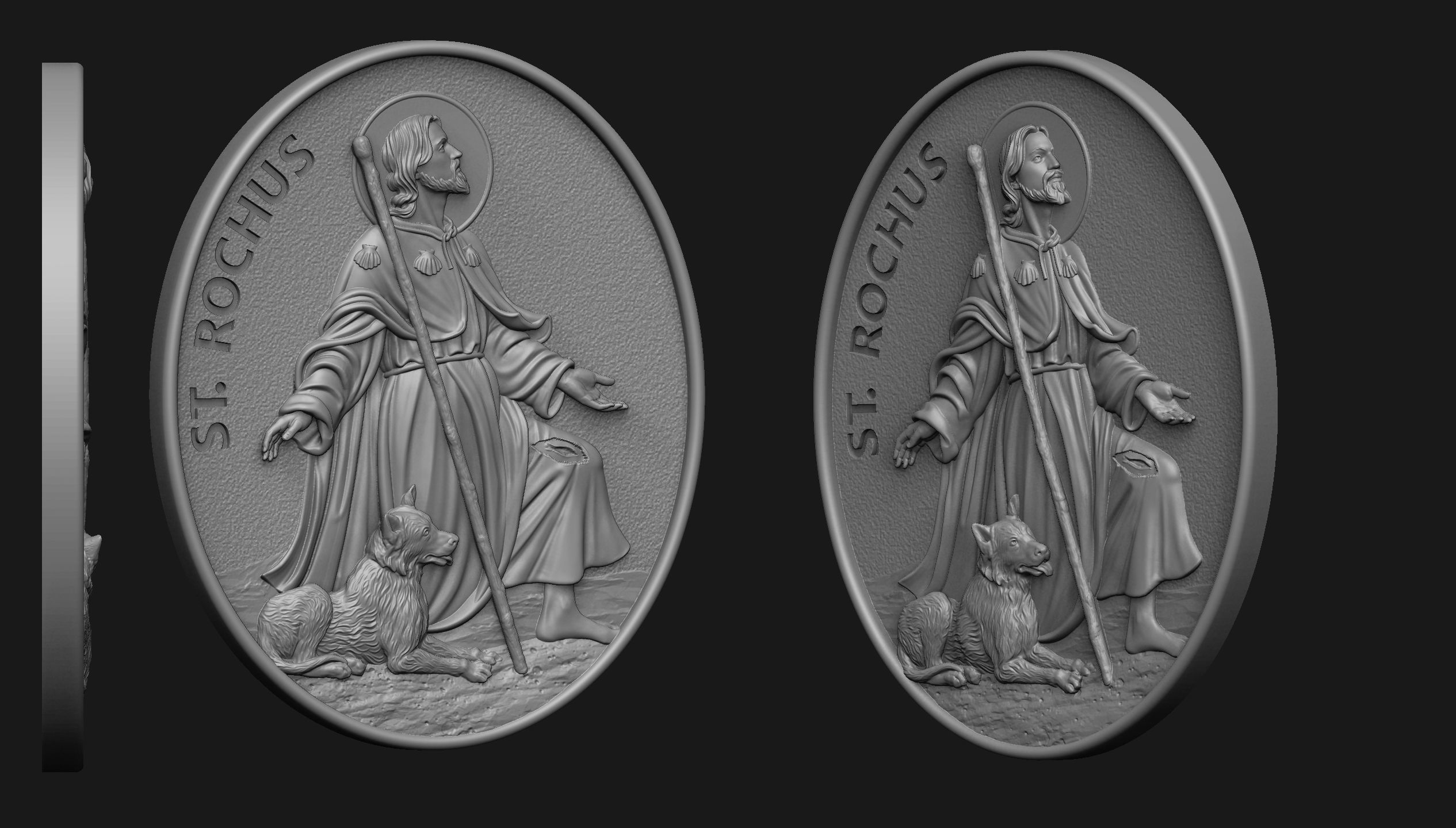 Saint Roch Patron Against Plague 3D print model_1