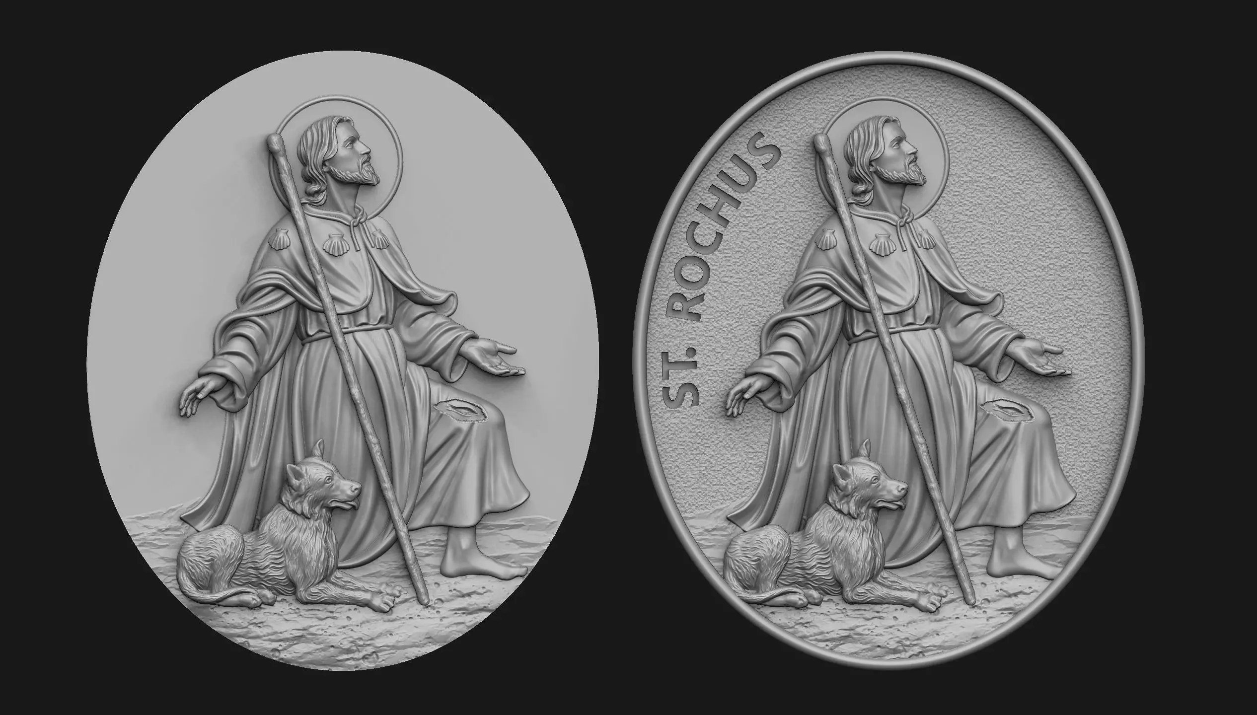 Saint Roch Patron Against Plague 3D print model_0