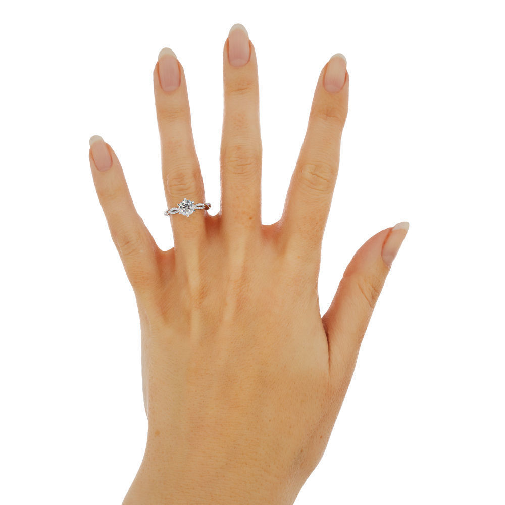 Twist engagement ring with round center stone r0007 3D print model_7