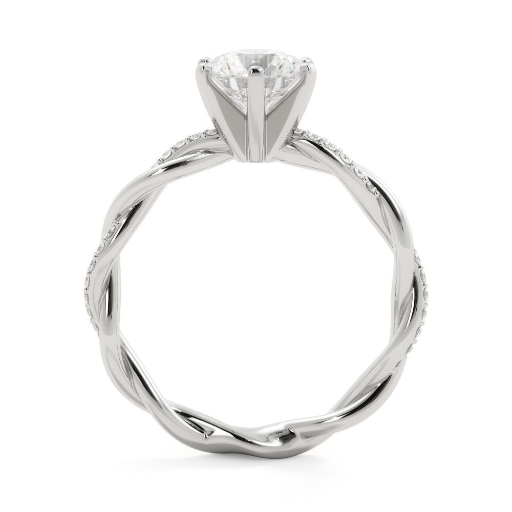 Twist engagement ring with round center stone r0007 3D print model_5