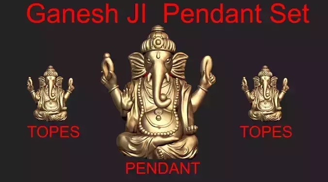 Ganesh JI Pendant With tops Temple jewelry  3D print model