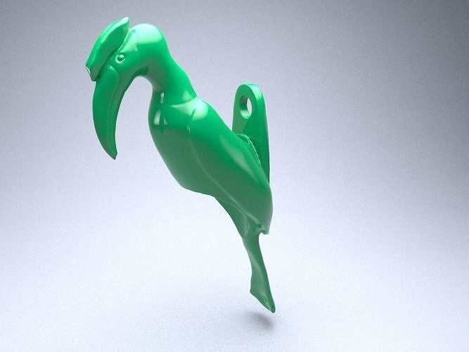Stylized mouthpiece bird Calao 3D print model
