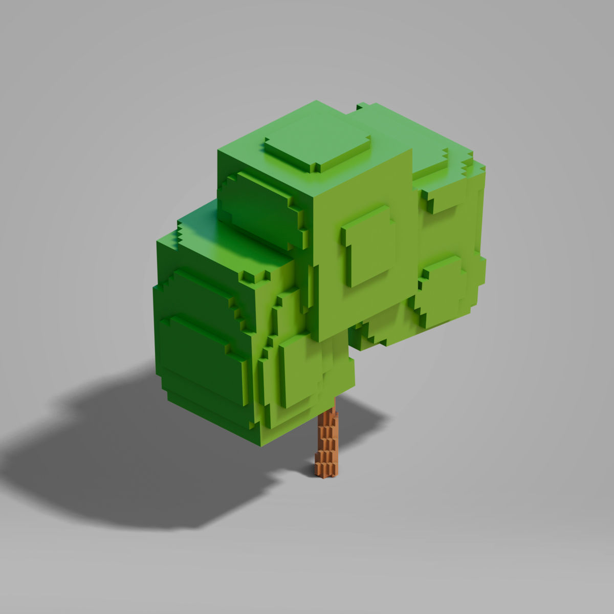 Tree set - Cubic Low-poly 3D model_3