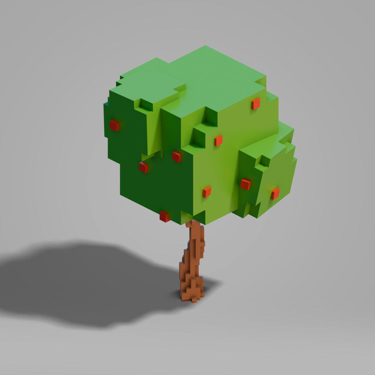 Tree set - Cubic Low-poly 3D model_11