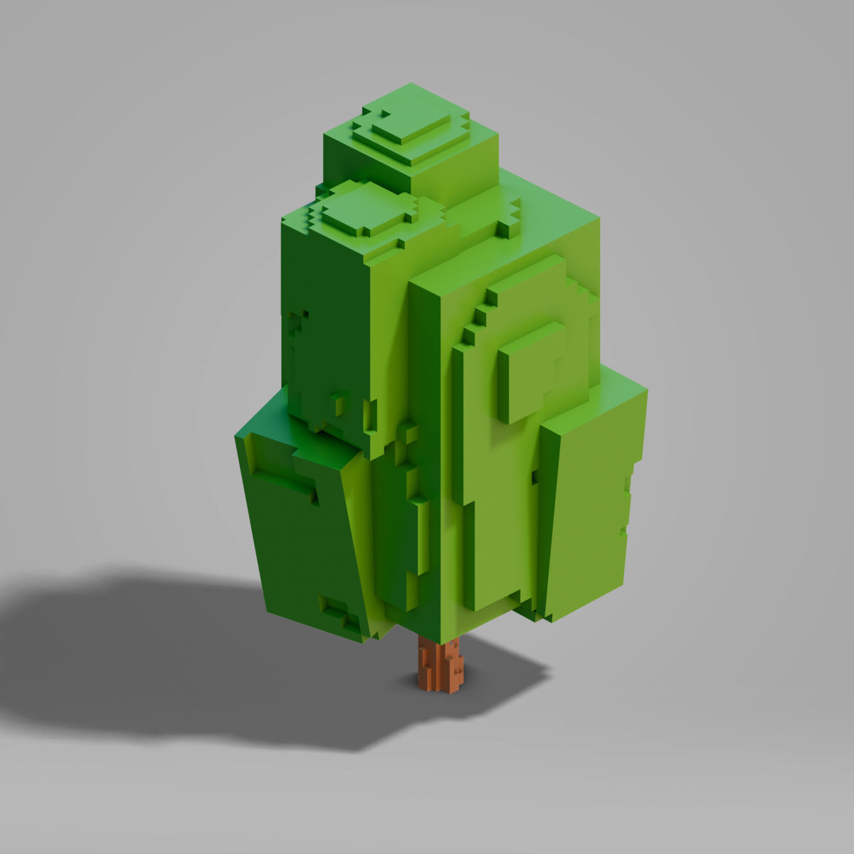 Tree set - Cubic Low-poly 3D model_7