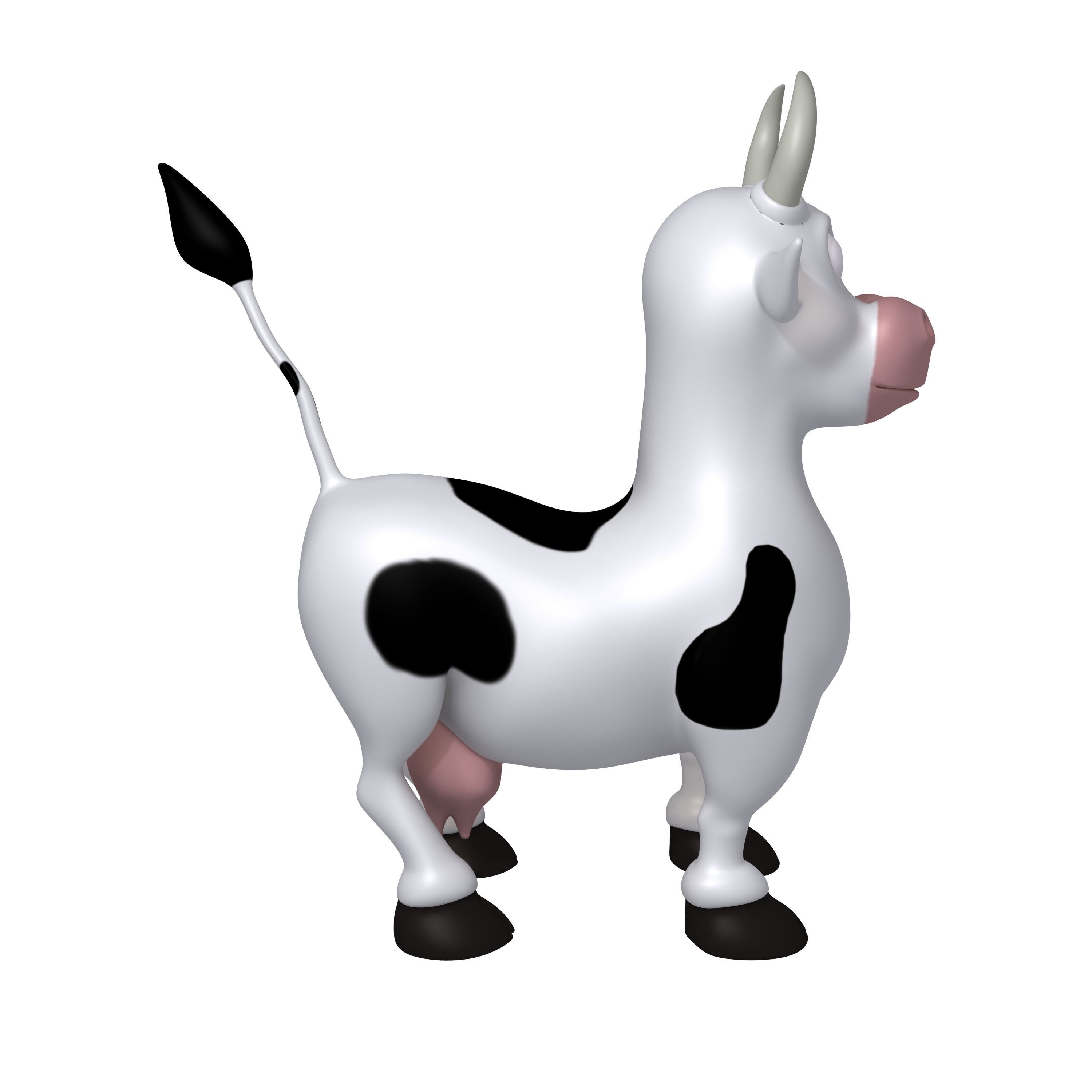 Cow Cartoon 3D model_2