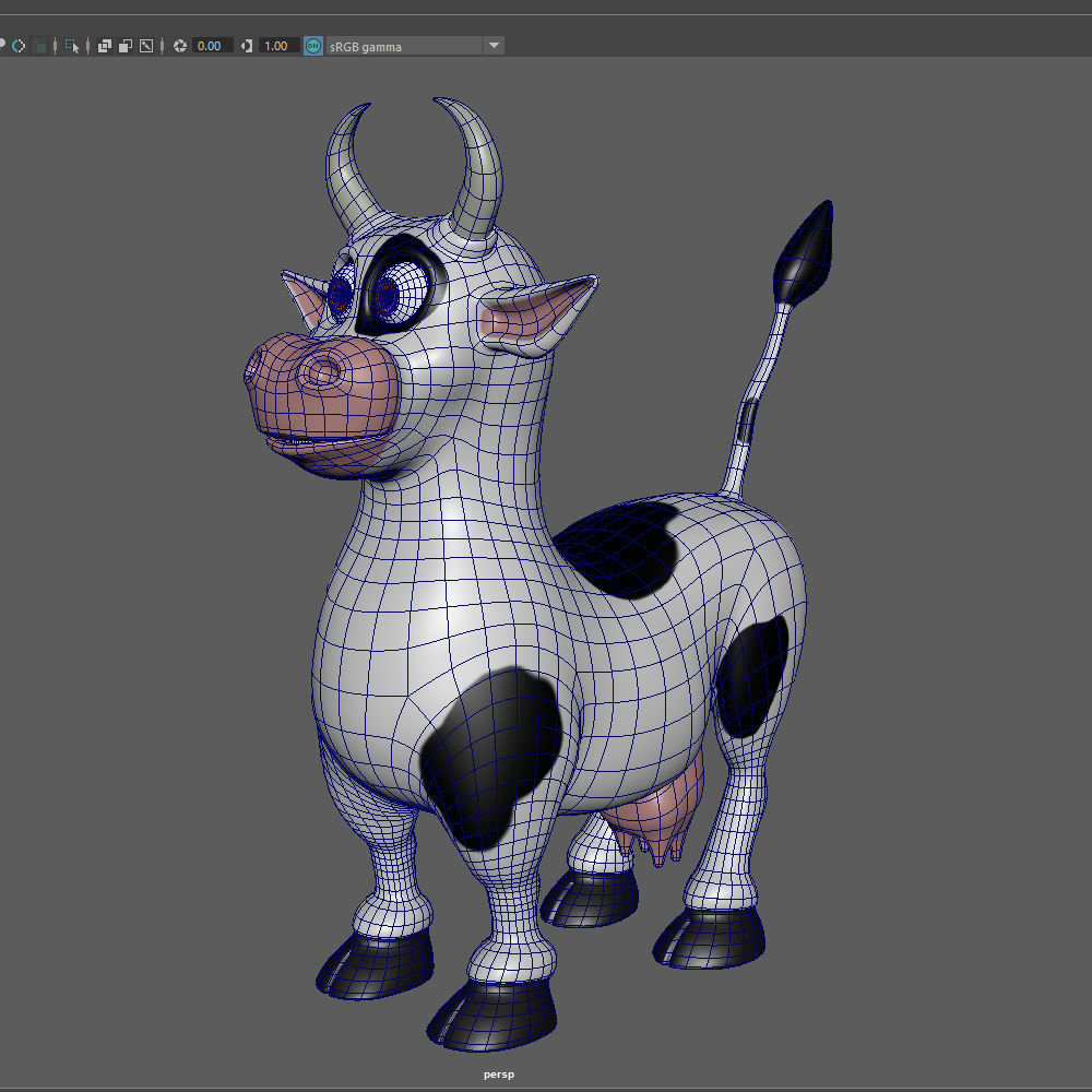 Cow Cartoon 3D model_14