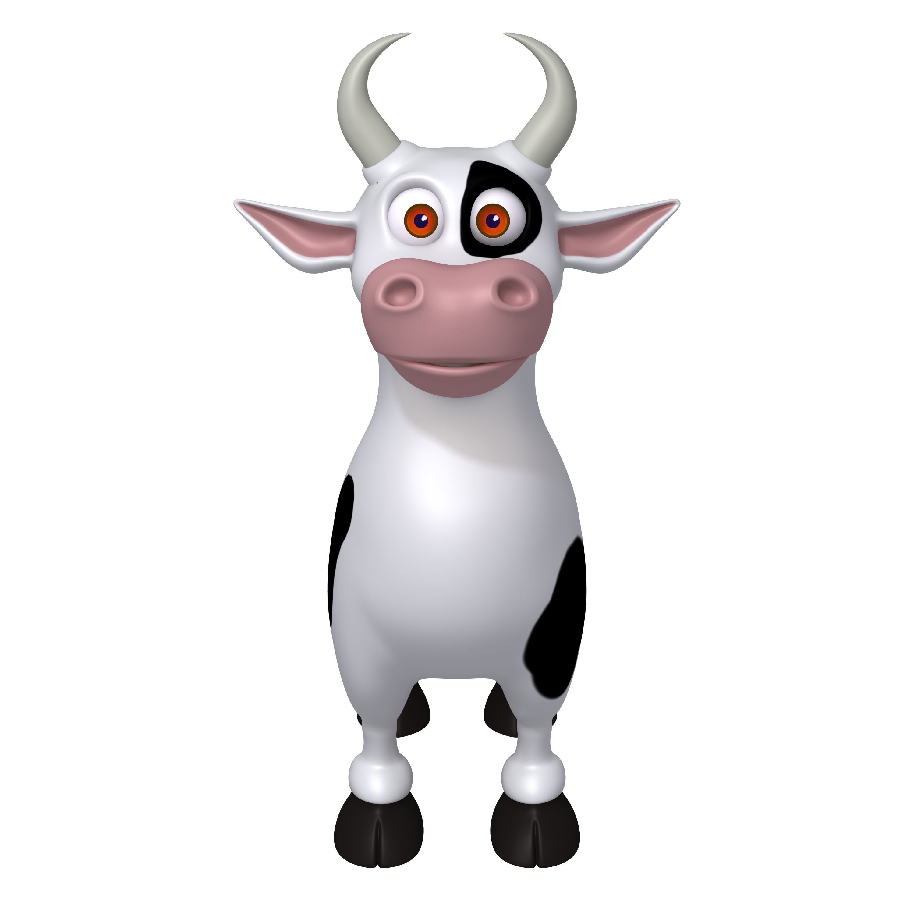 Cow Cartoon 3D model_1