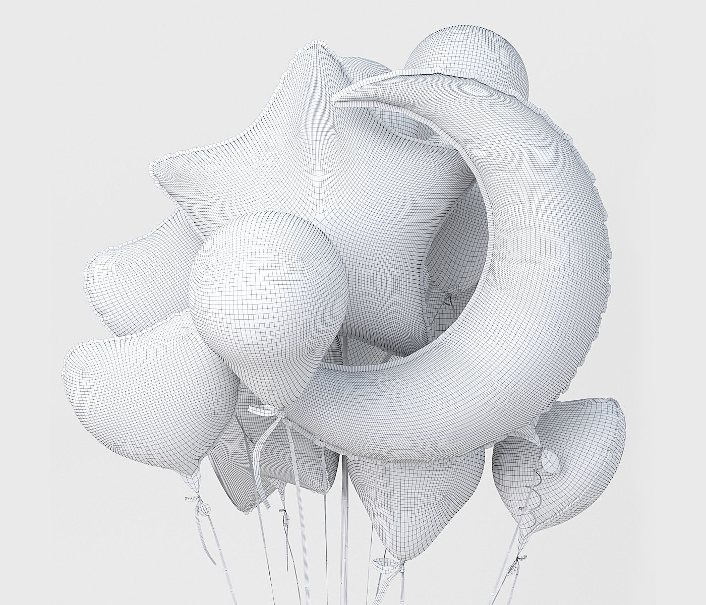 Party balloons 3D model_10