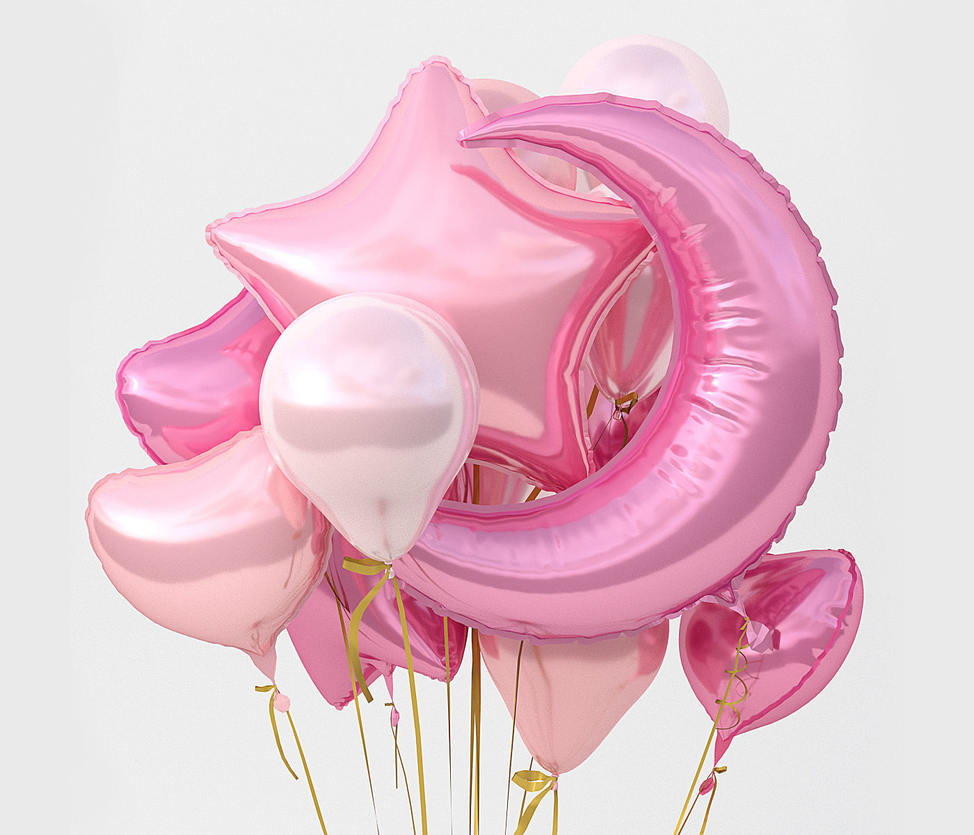 Party balloons 3D model_1