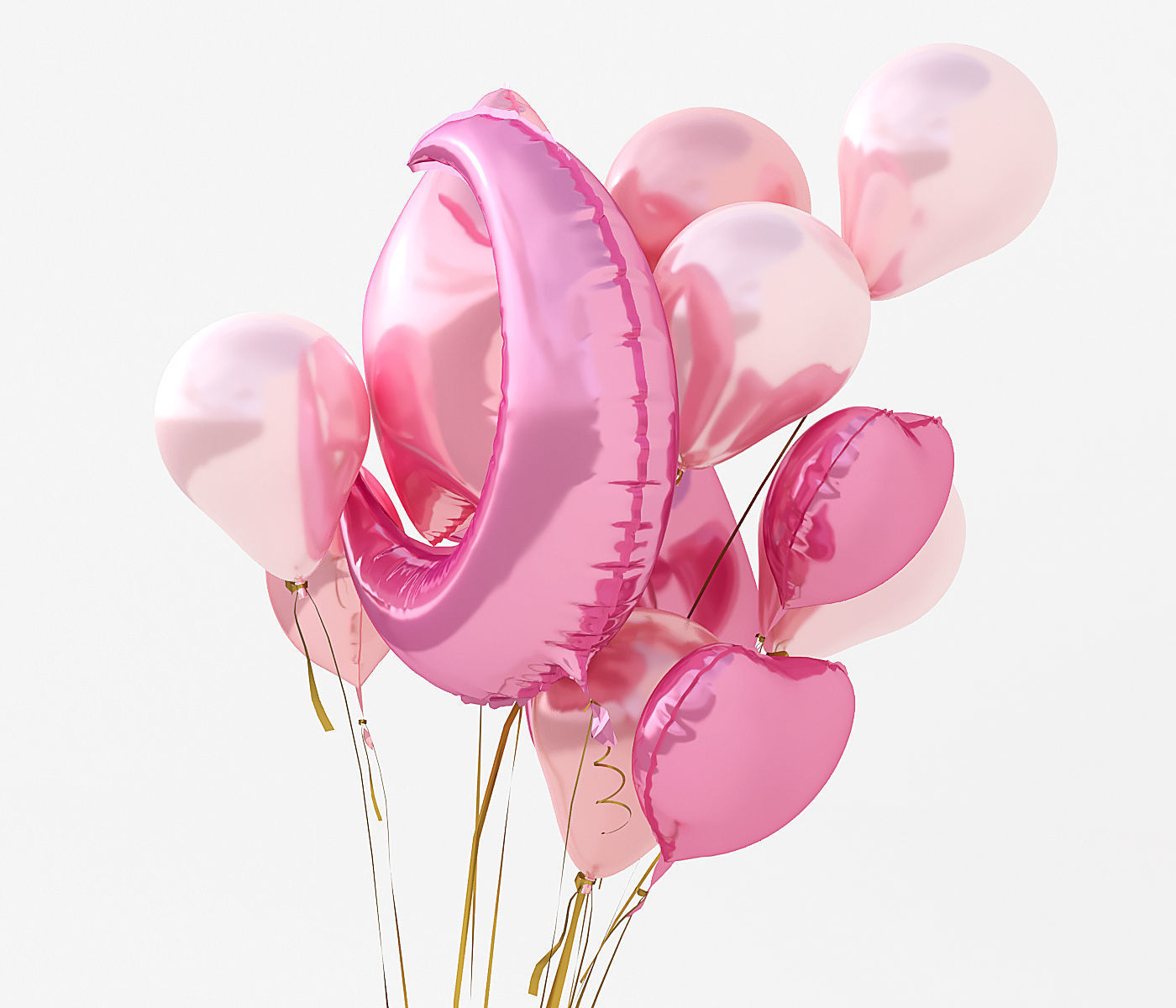 Party balloons 3D model_3